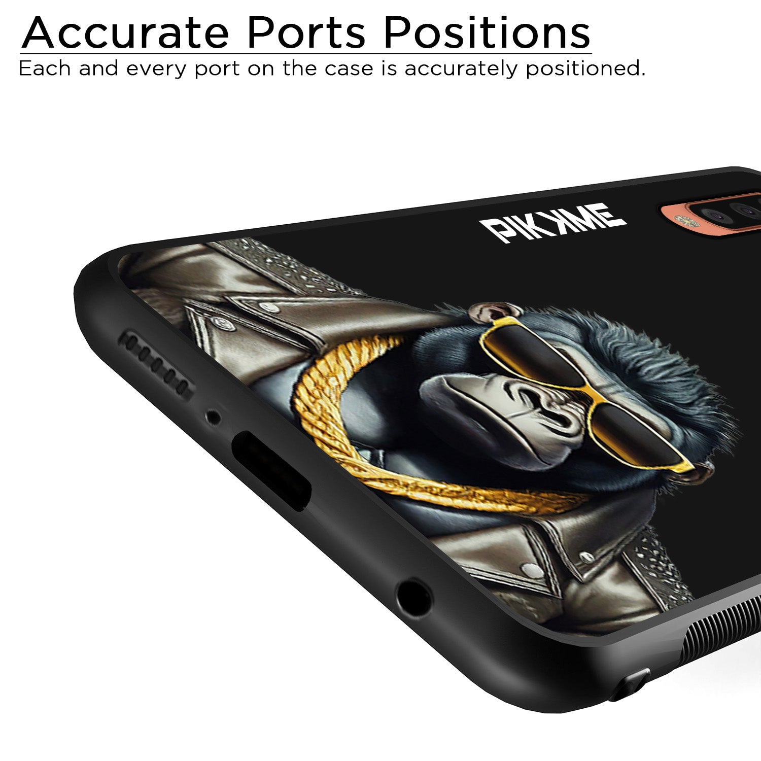 Pikkme Stylish Black Gorilla Swag Samsung Galaxy A50 Back Cover (Design 07)