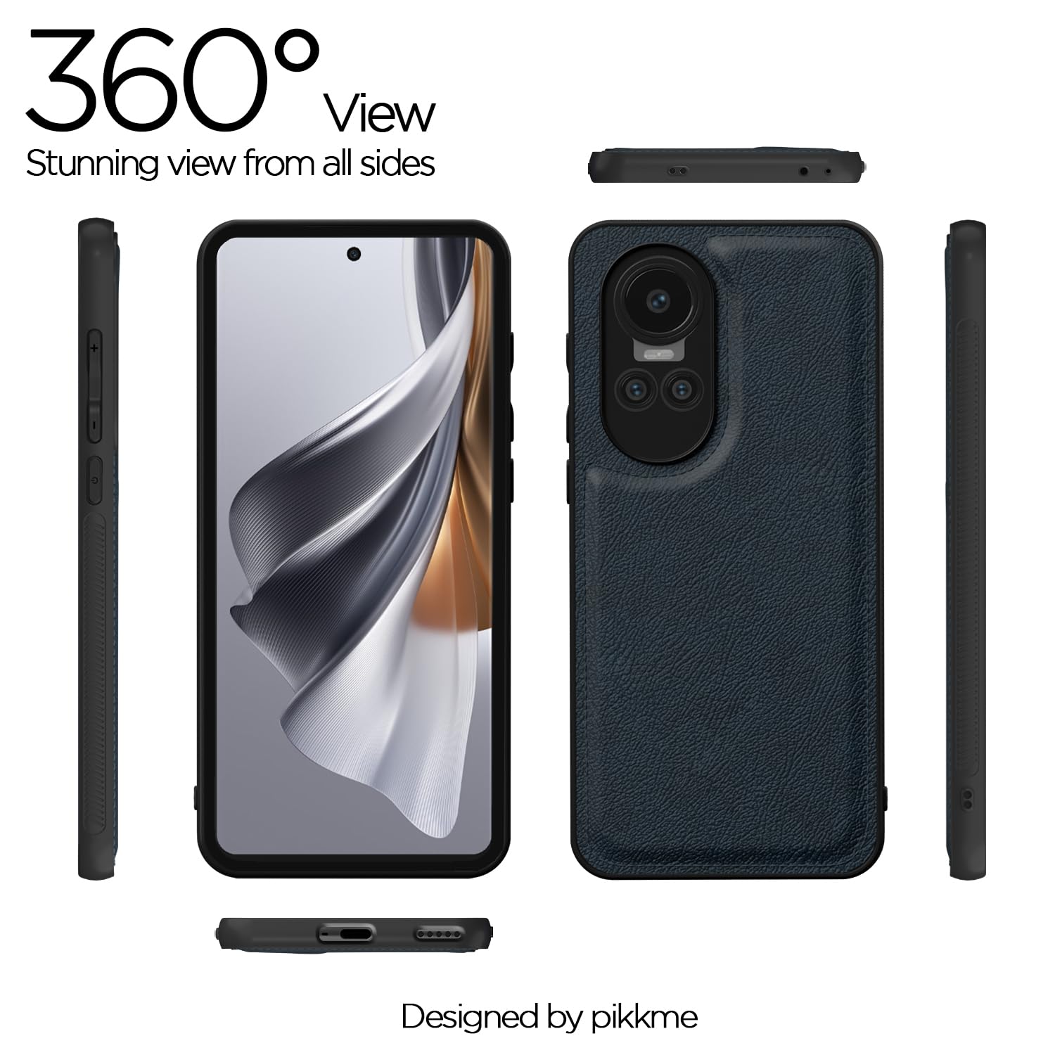 Pikkme Oppo Reno 10 5G Leatherback Back Case | Blue