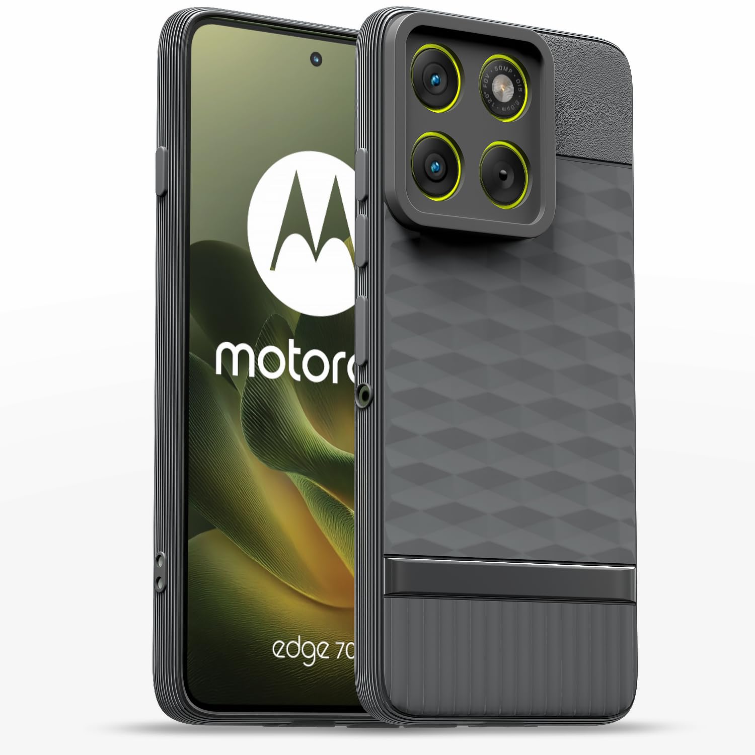Grey Silicone mobile back cover for Moto Edge 70 5G – Pikkme