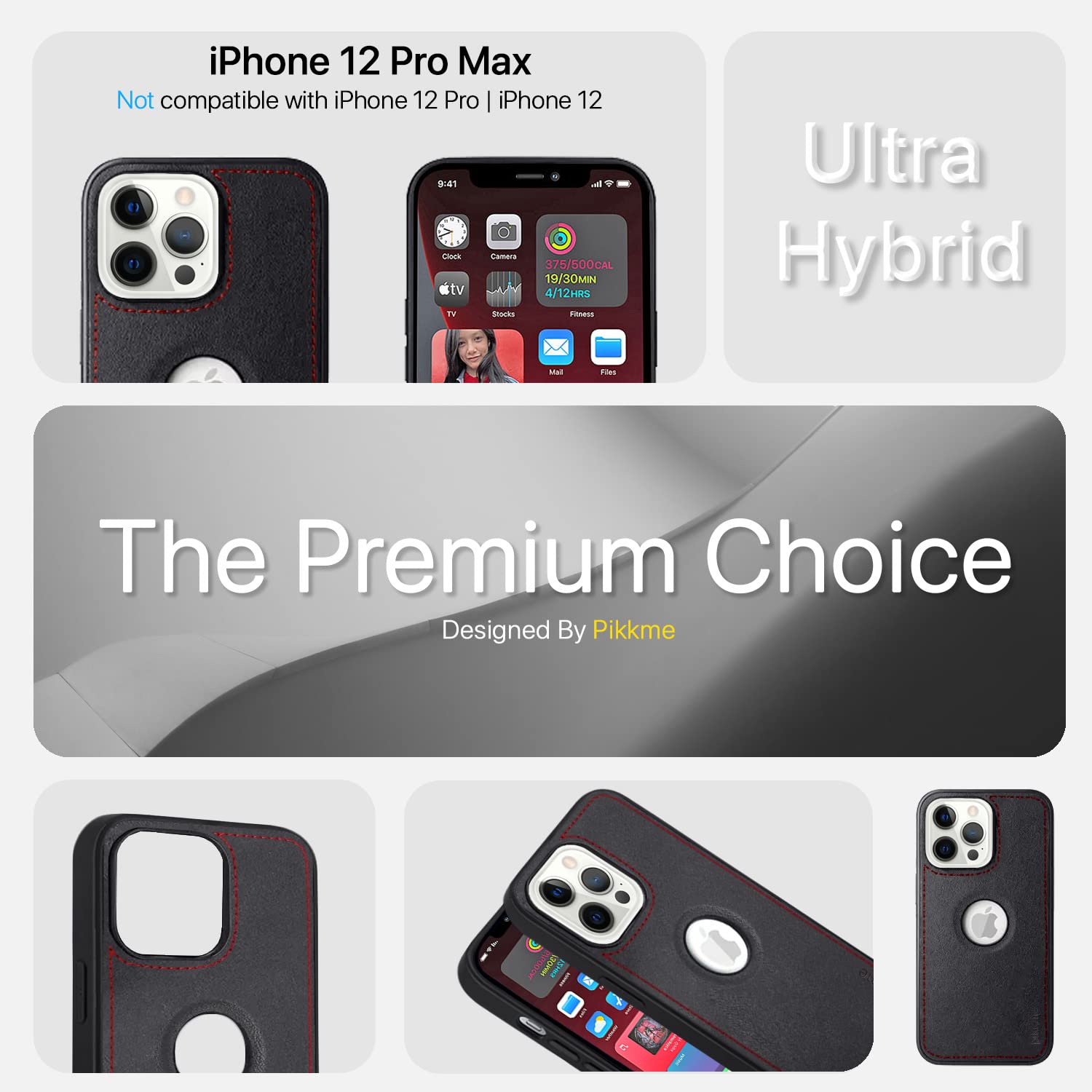 iPhone 12 Pro Max Leather phone cover in black by Pikkme – photo 3