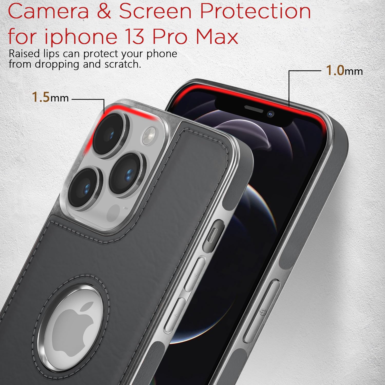 Chrome grey Leatherback phone cover for iPhone 12 Pro Max – Pikkme – photo 4
