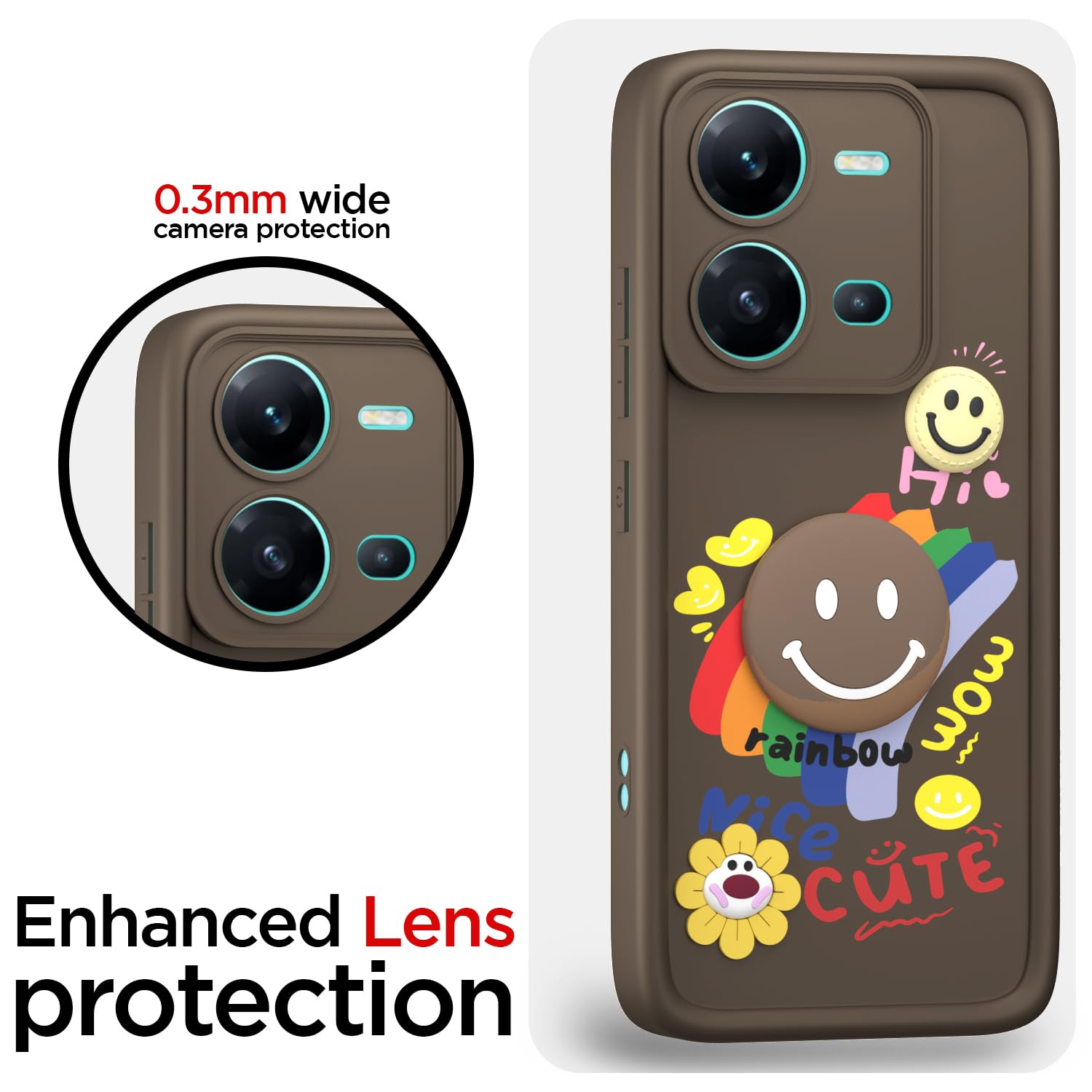 Pikkme Vivo V25 5G Soft Silicone brown back cover – photo 5