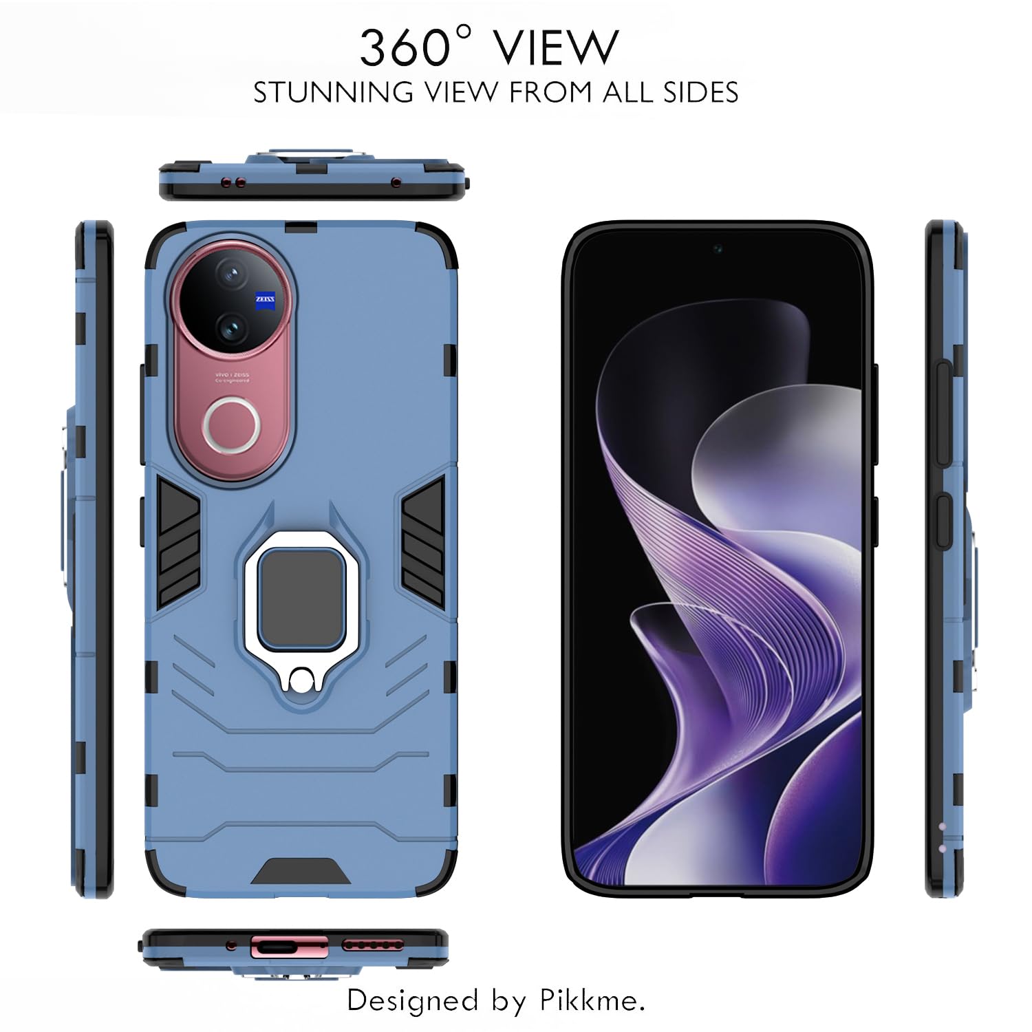 Pikkme Vivo V50 5G D5 Tough Armor Bumper Cover (Blue)