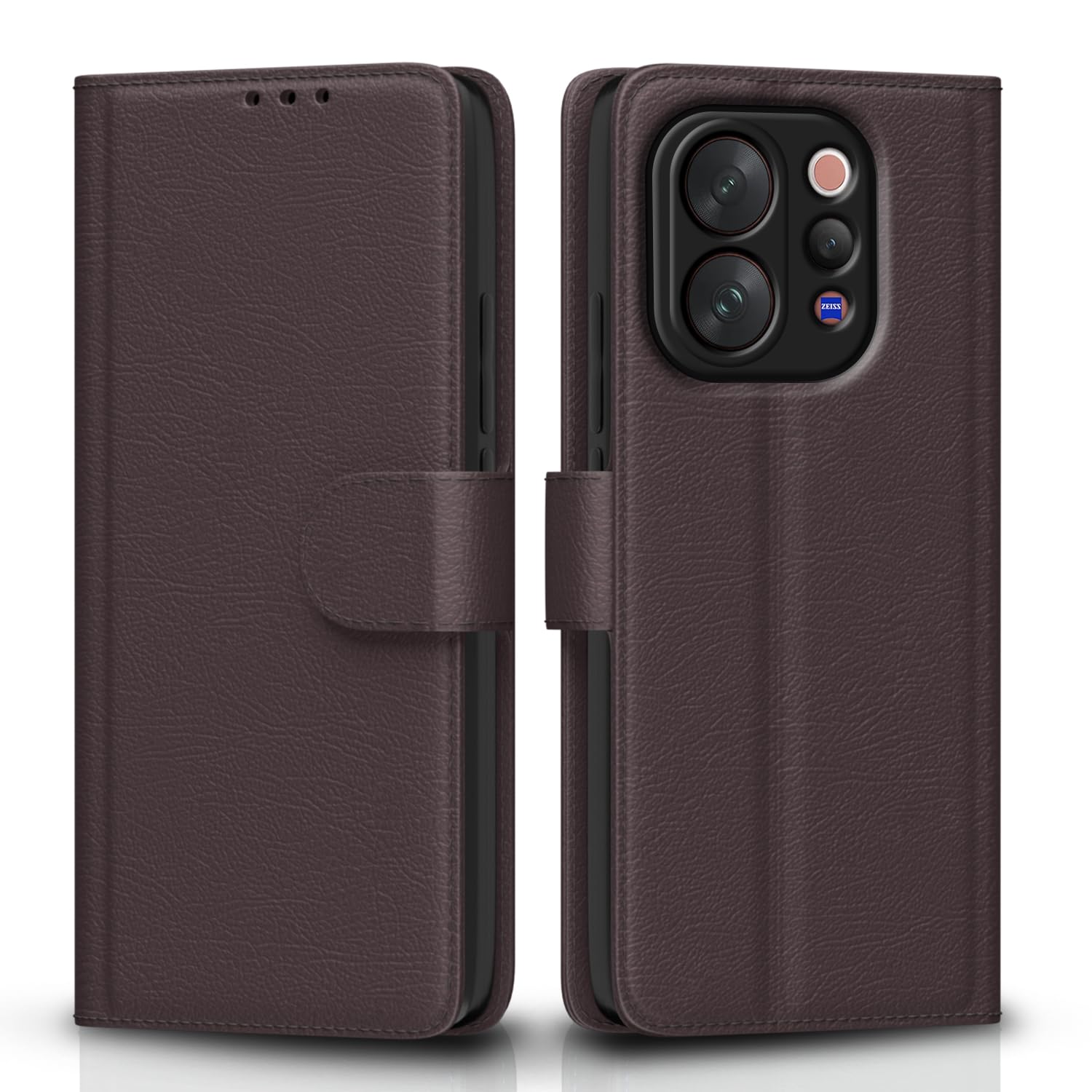 Pikkme coffee wallet flip cover for Vivo V70/V70