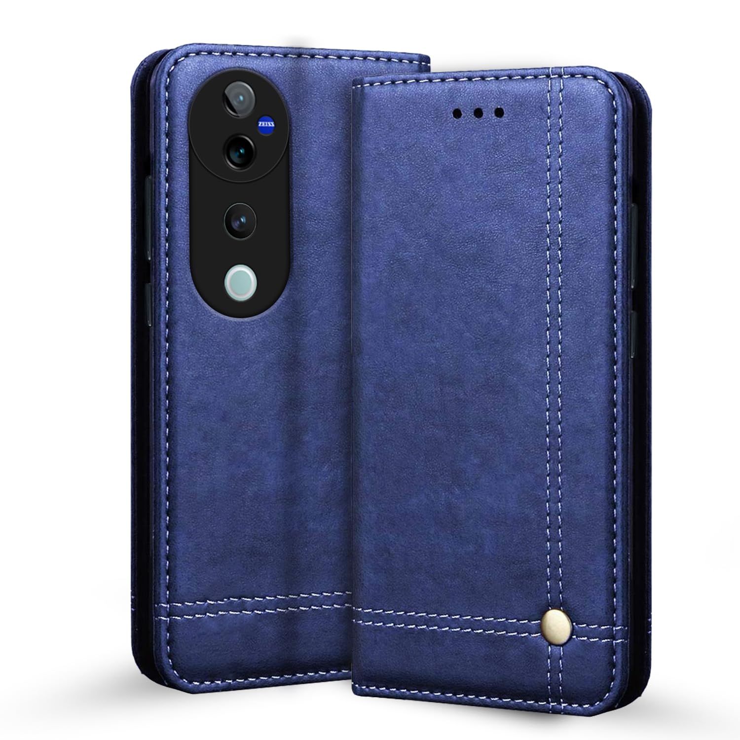 Blue wallet flip cover for Vivo V40/V40 Pro/T3 Ultra 5G – Pikkme