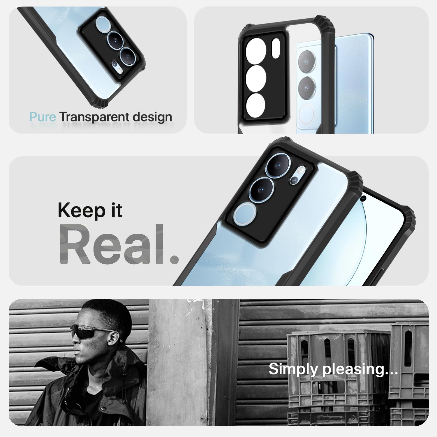 Pikkme black Clear back cover for Vivo V29/V29 Pro 5G – photo 4