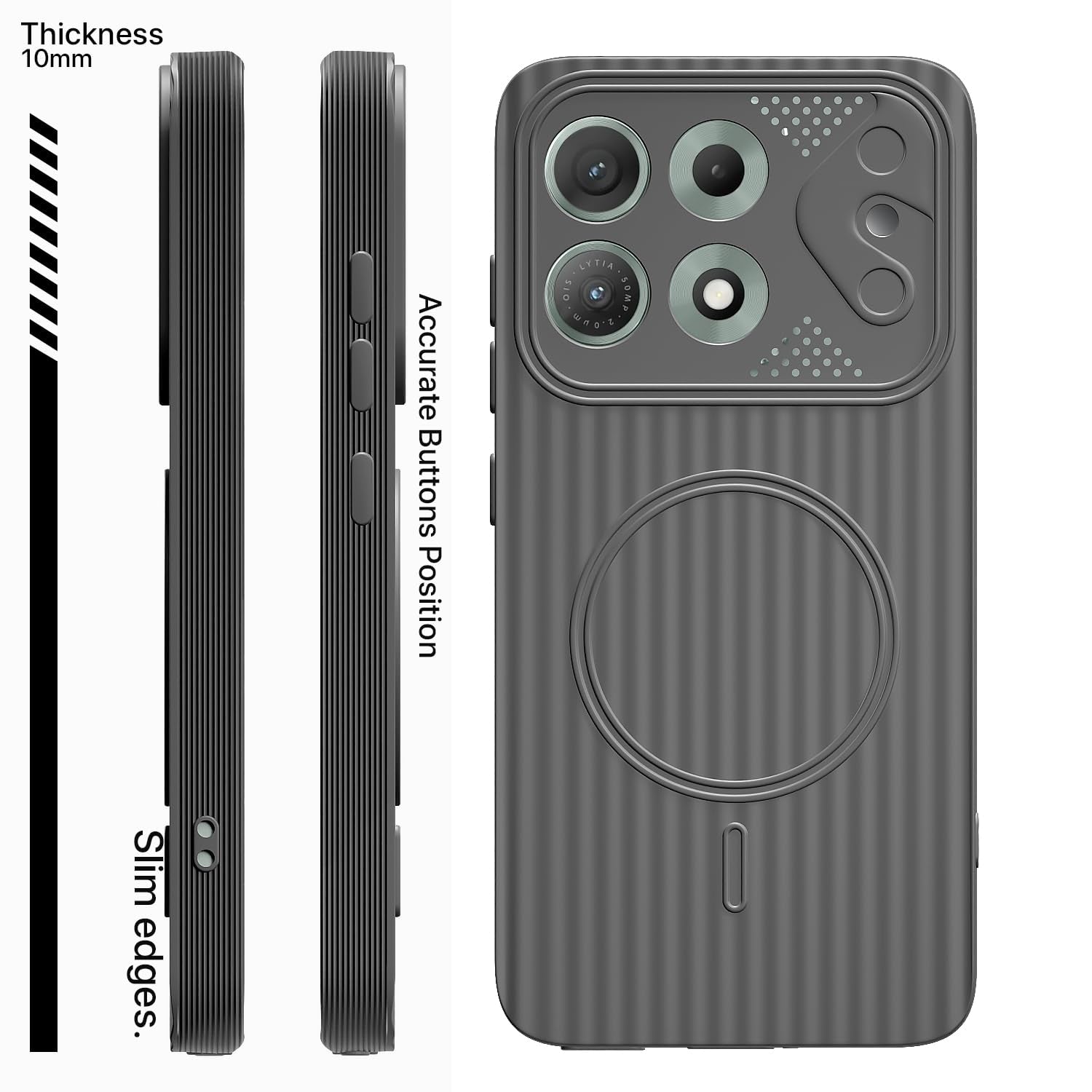 Moto Edge 70 Max 5G mobile back cover in grey by Pikkme – photo 3