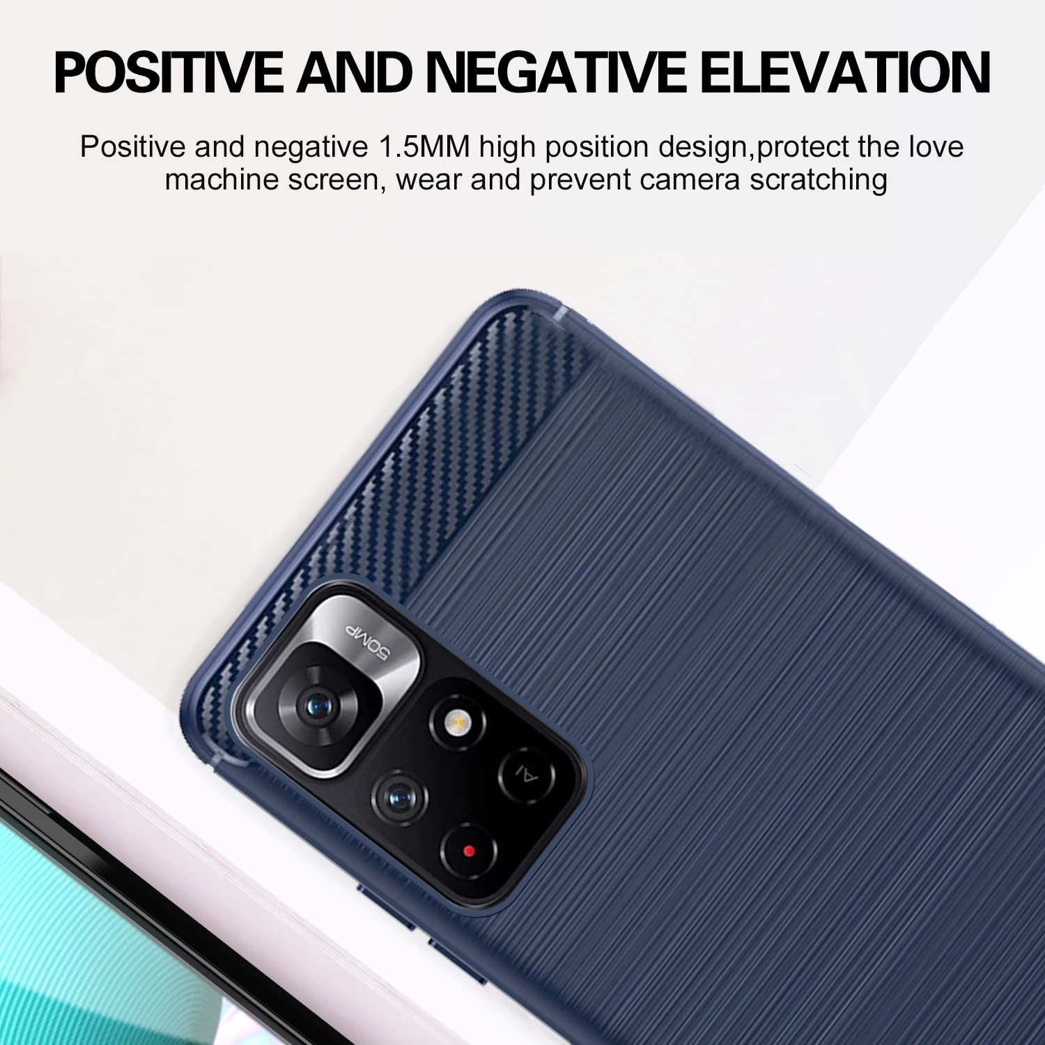 Pikkme Redmi Note 11T / Poco M4 Pro 5G Hybrid Carbon Fiber Back Cover | Blue