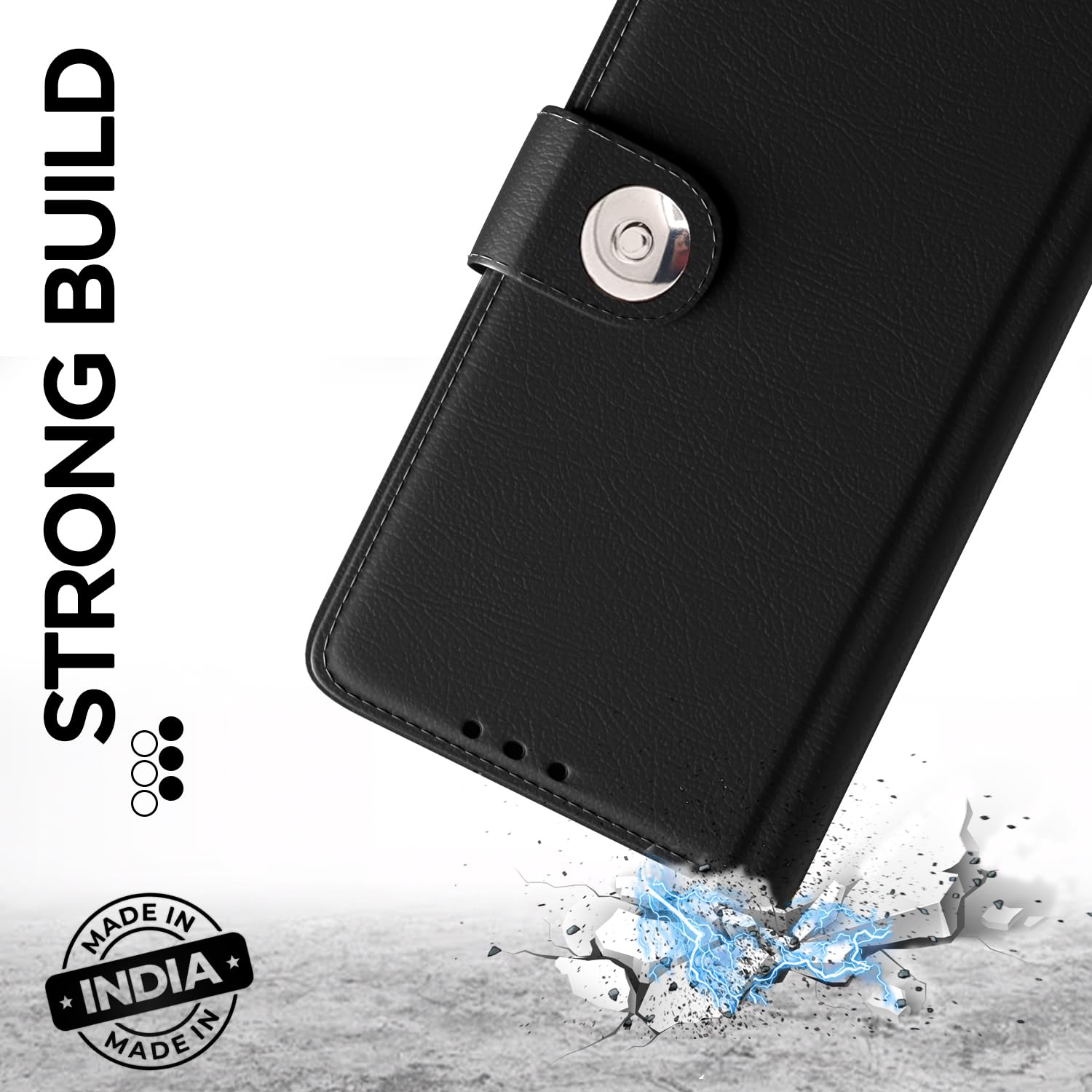 Pikkme black Button wallet flip cover for iQOO Z10R/Vivo V50/V50e/Vivo T4R 5G – photo 7