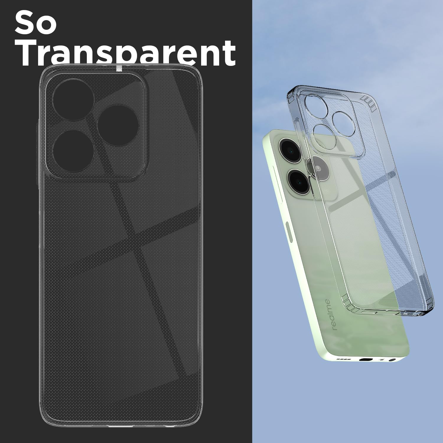 Pikkme transparent Soft Silicone mobile back cover for Realme C63 4G – photo 2