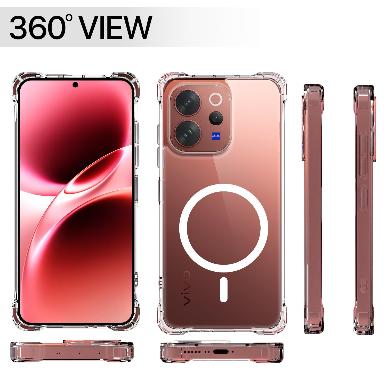 Transparent mag-safe phone cover for Vivo V70/V70 – Pikkme – photo 7