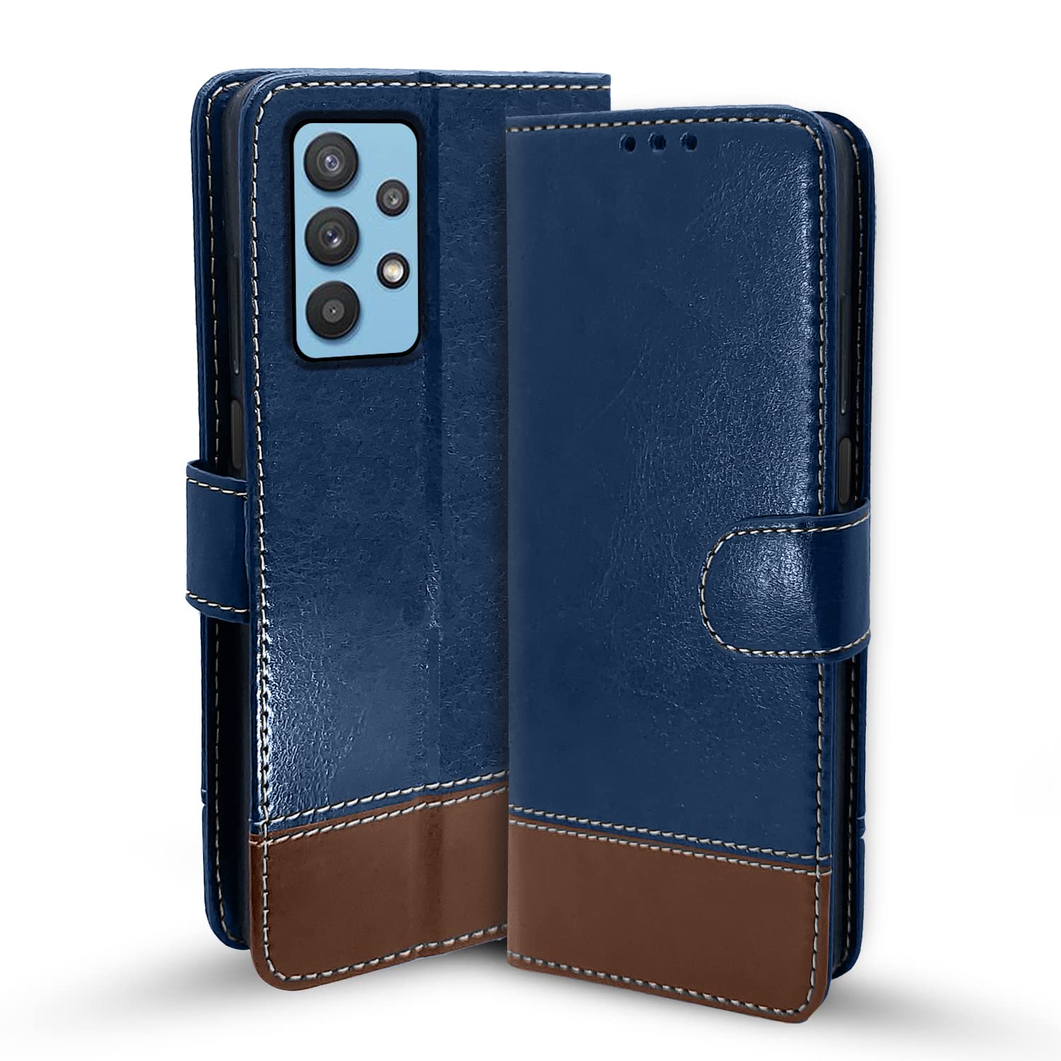 Blue & brown flip cover for Samsung M32/A32 5G – Pikkme