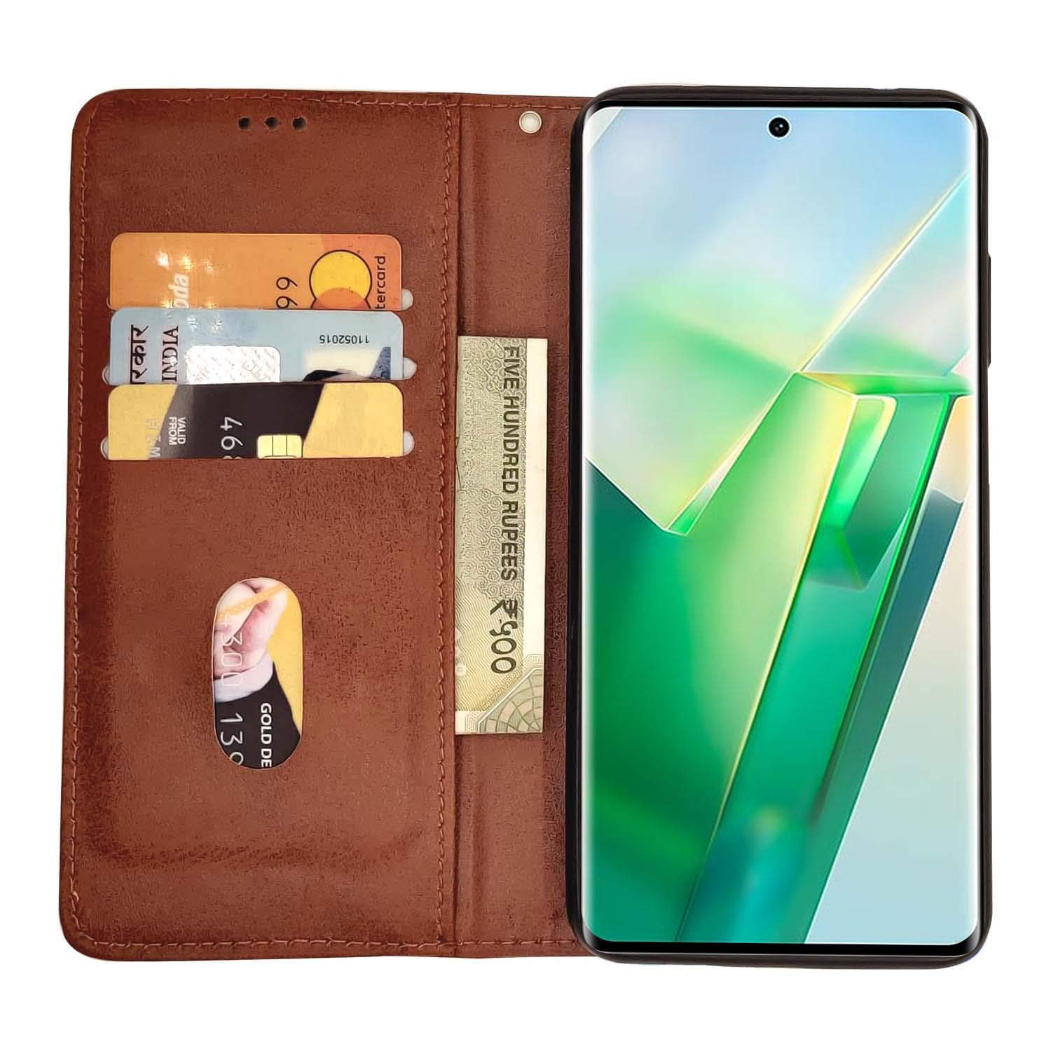 Pikkme Vivo T2 Pro 5G Magnetic brown flip cover – photo 3