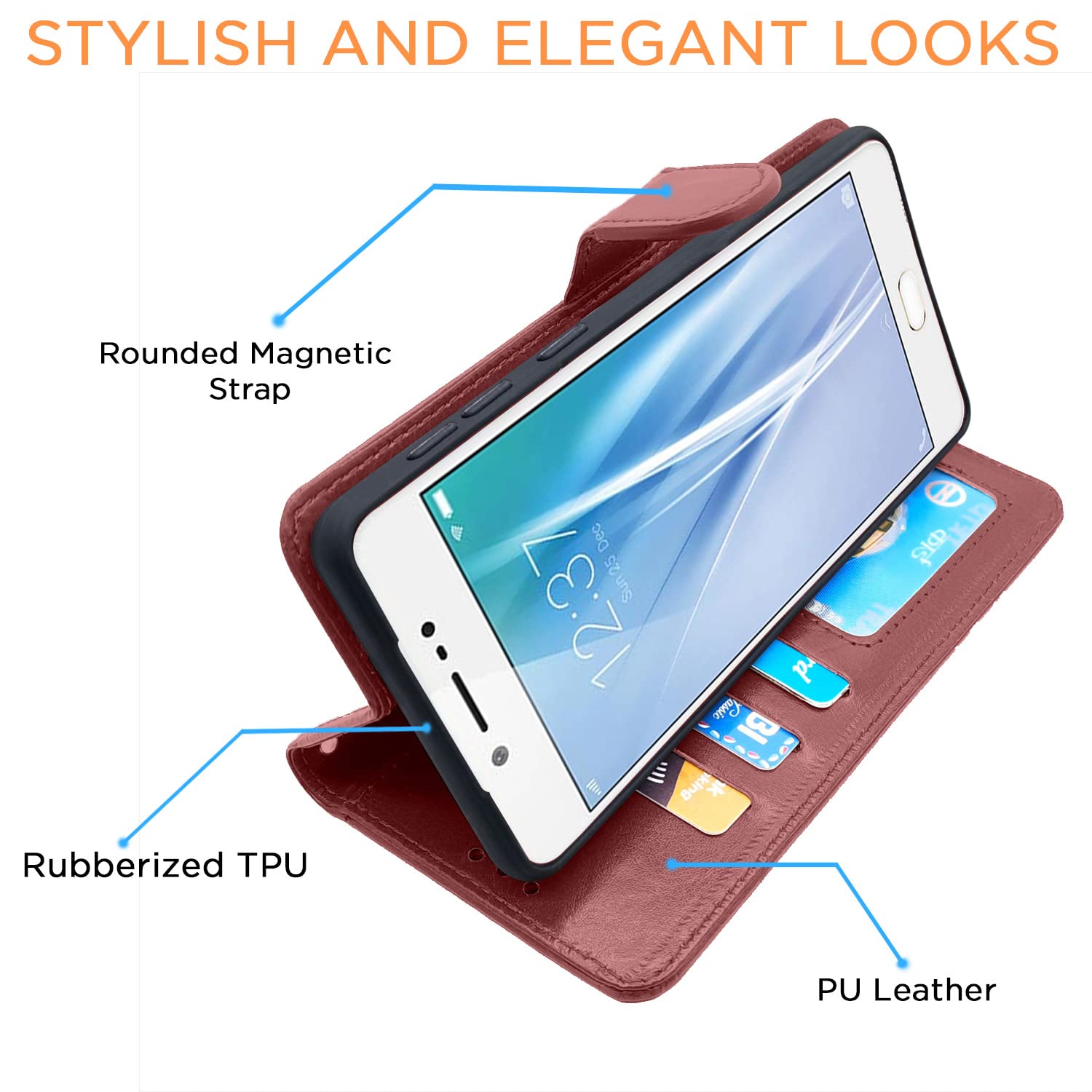 Pikkme Vivo V5 / V5S / Y66 / Y67 Vintage Flip Cover | Brown