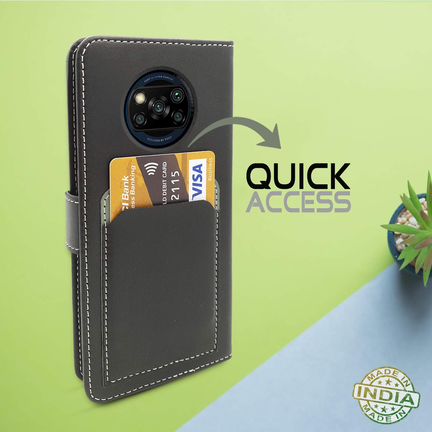 Grey flip cover for Poco X3/X3 Pro – Pikkme – photo 4