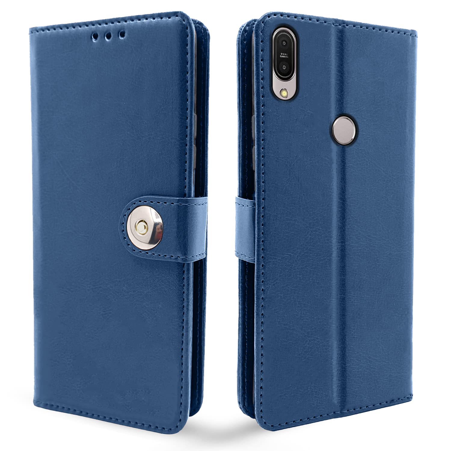 Button blue flip cover for Asus – Pikkme