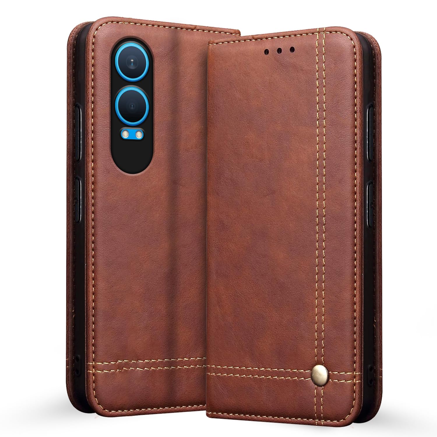 Brown wallet flip cover for OnePlus Nord CE 4 Lite 5G – Pikkme