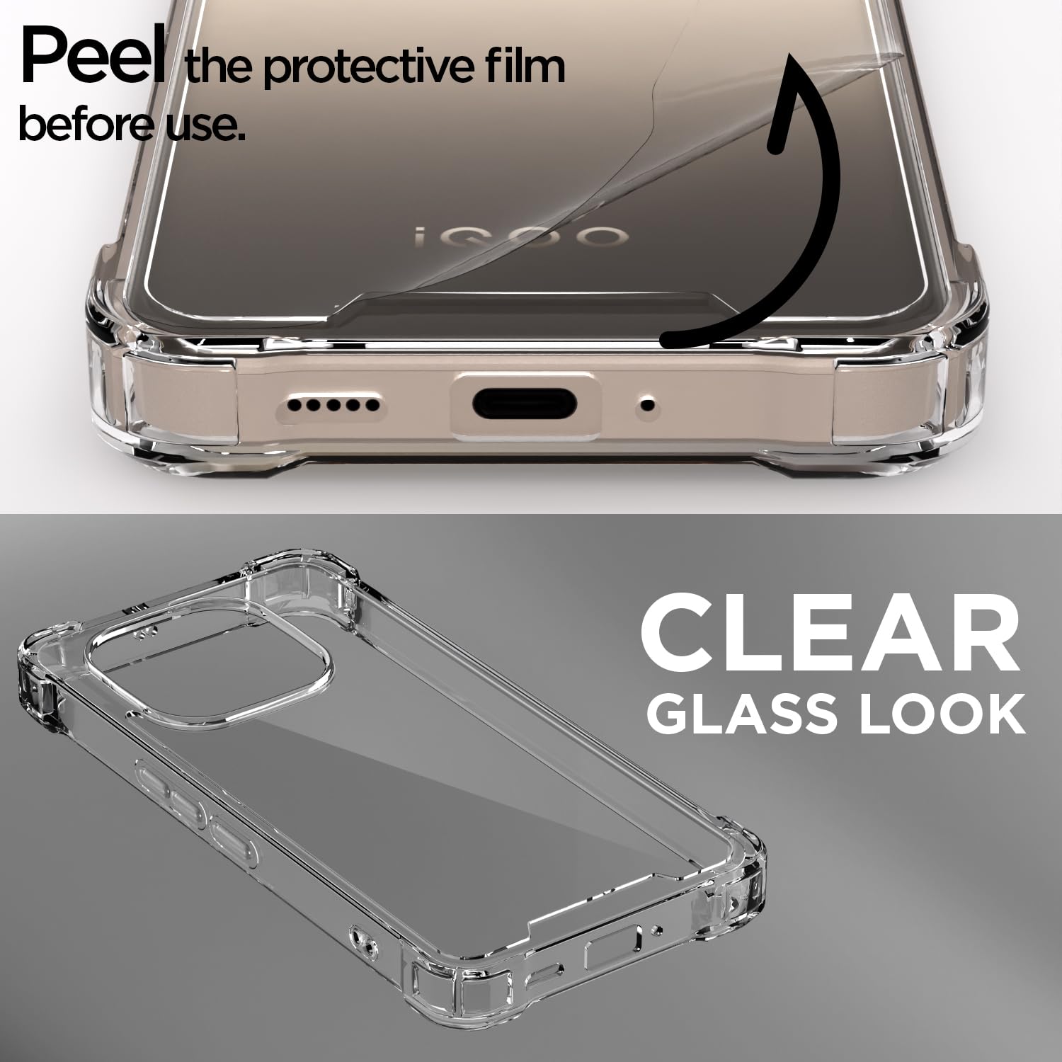 Pikkme iQOO Neo 10 5G / Vivo Y300 GT 5G PC + TPU Crystal Clear Transparent Back Cover (Transparent)