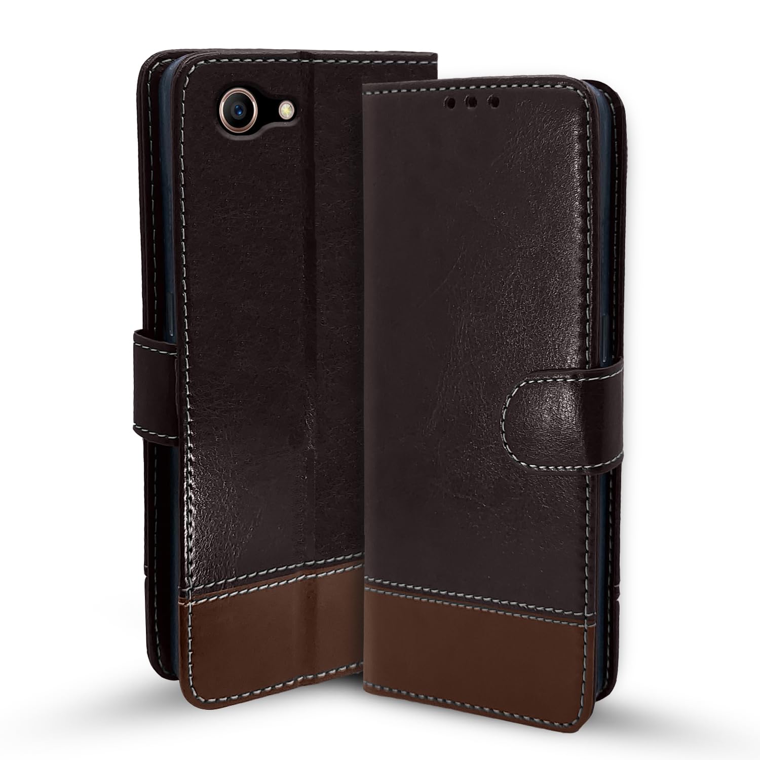 Coffee & brown Magnetic mobile flip cover for Oppo A83 – Pikkme