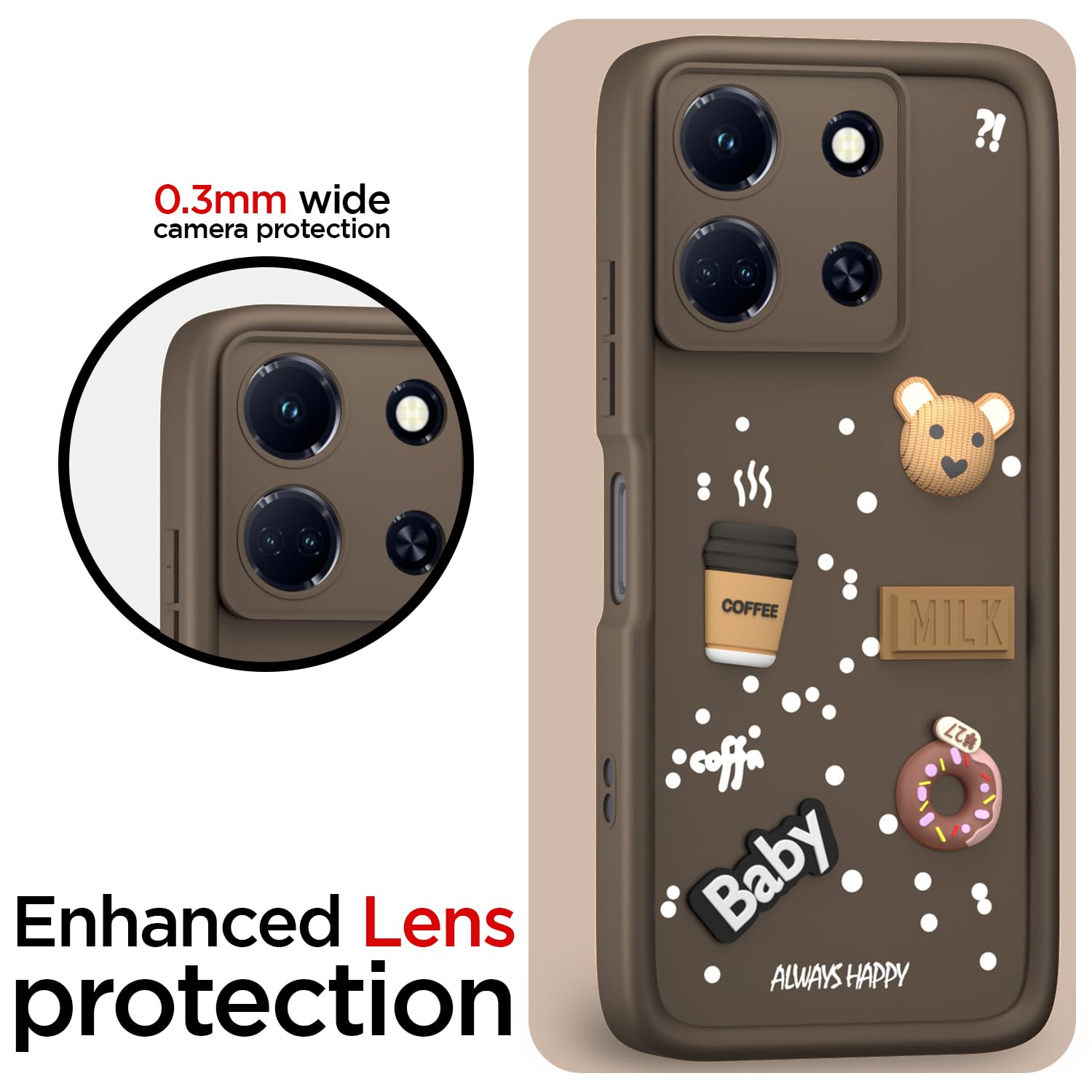 Pikkme Infinix Note 30 5G Silicone brown back cover – photo 5