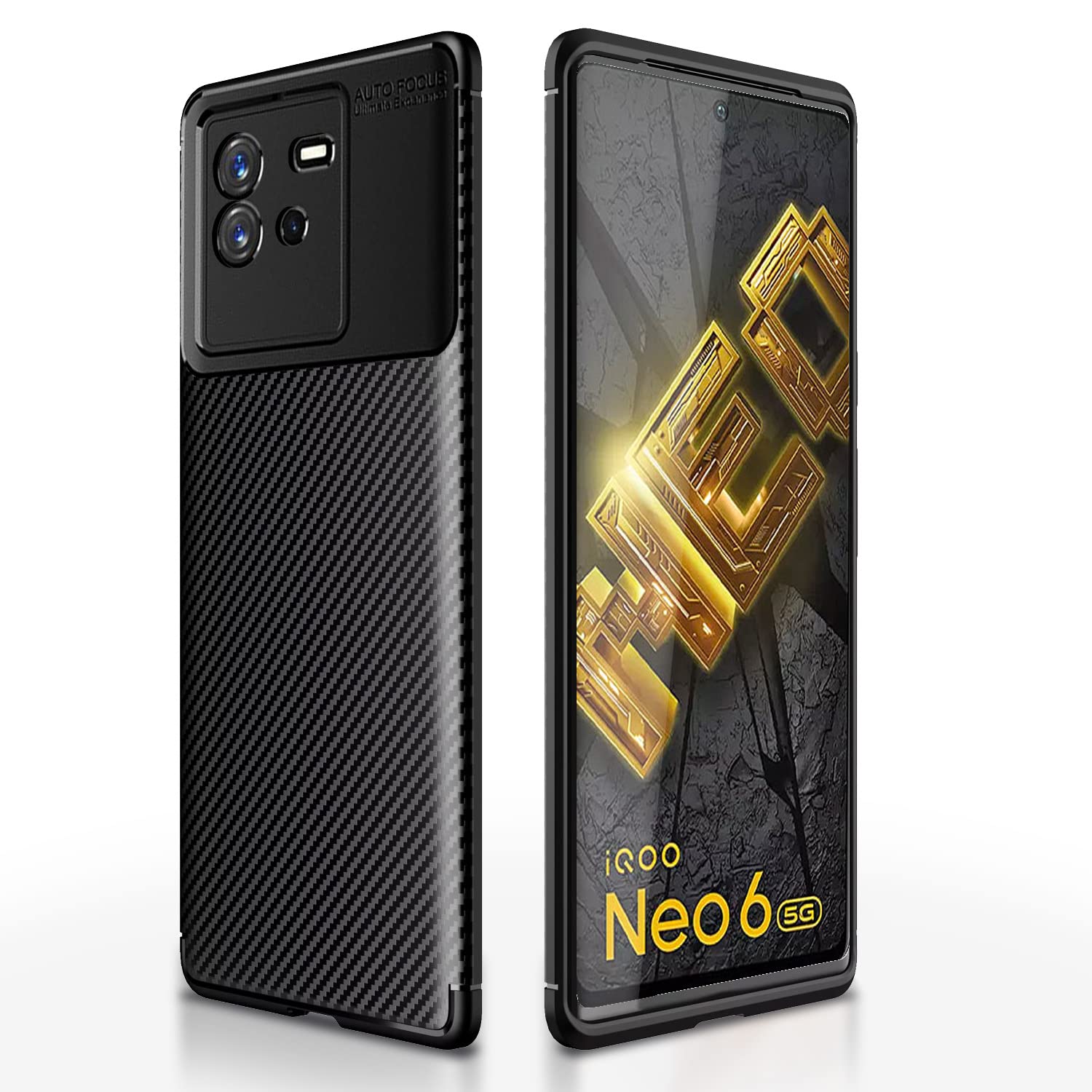 iQOO Neo 6 5G Carbon phone cover in black by Pikkme