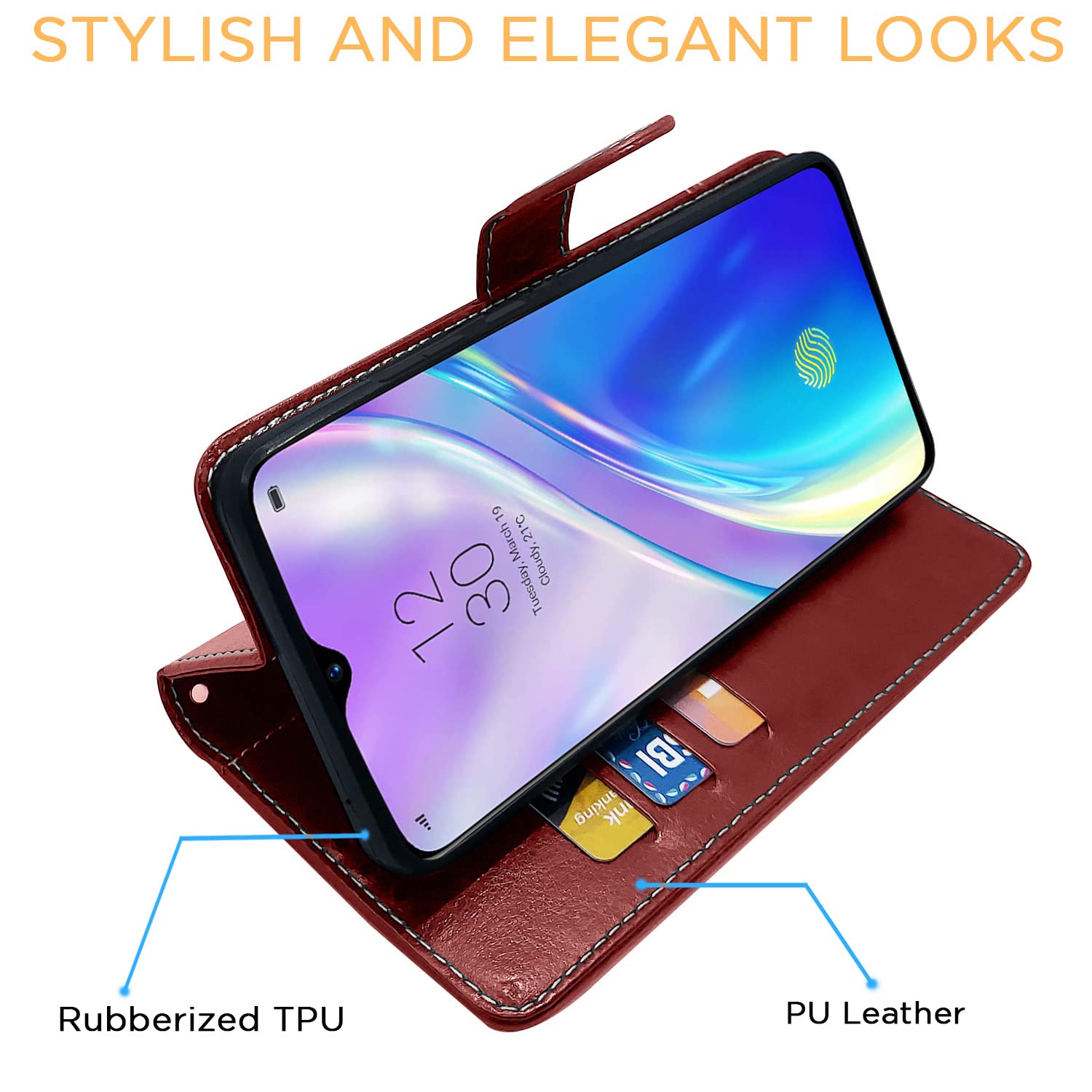 Realme XT/X2 Magnetic mobile flip cover in brown & coffee by Pikkme – photo 5