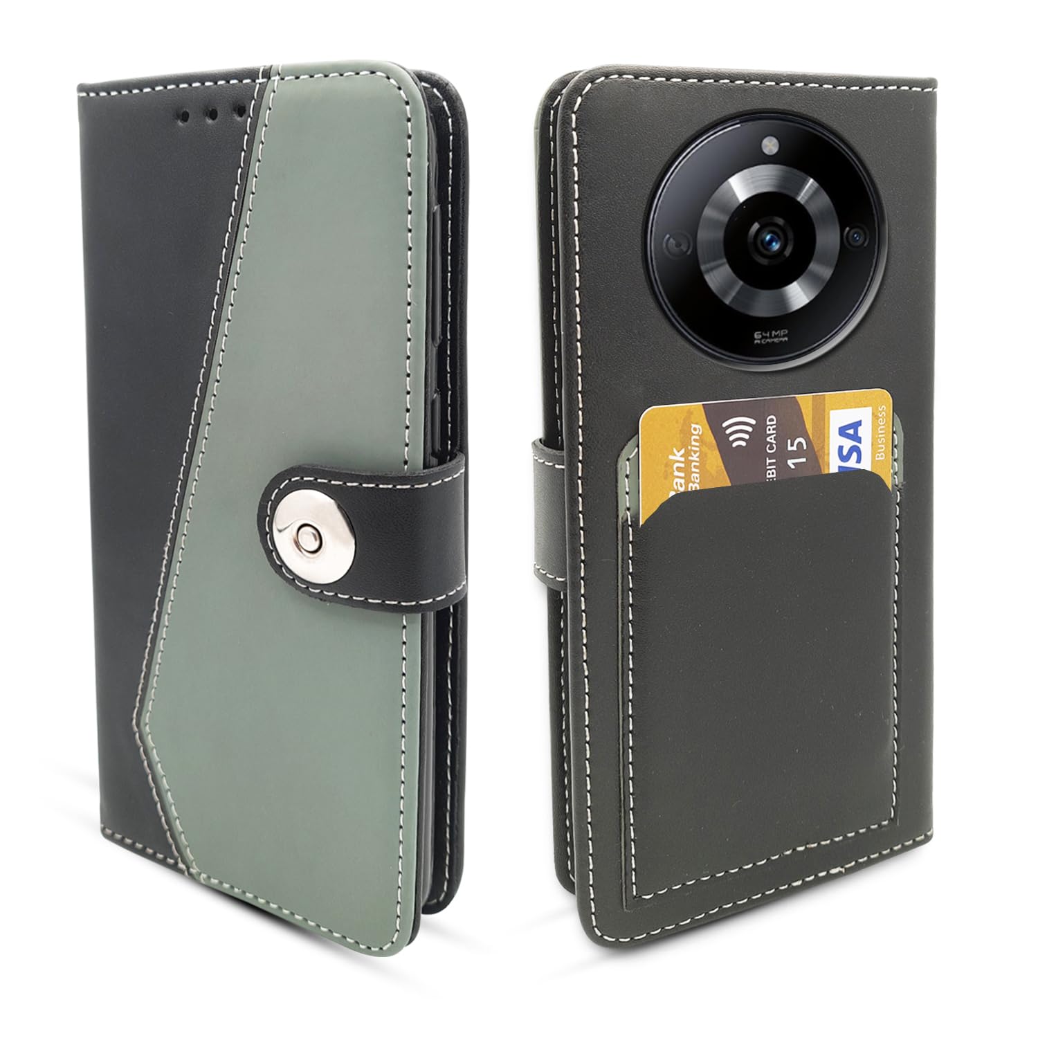Realme Narzo 60 5G mobile flip cover in grey by Pikkme