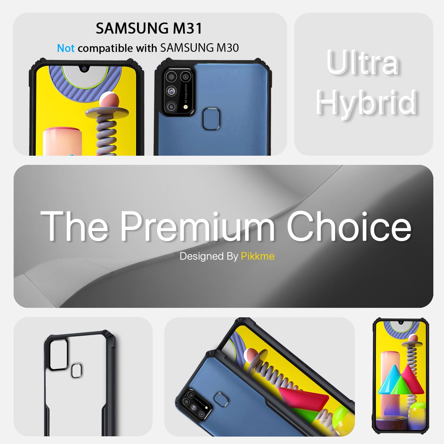 Pikkme Samsung Galaxy M31/M31 Prime/F41 Eagle Back Cover (Black)