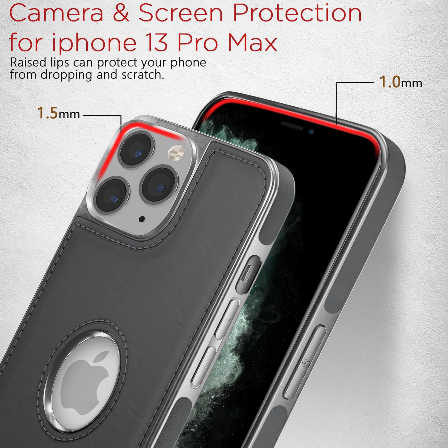 Pikkme iPhone 11 Pro Max Silver Electroplated Chrome Leather Back Cover (Gray)