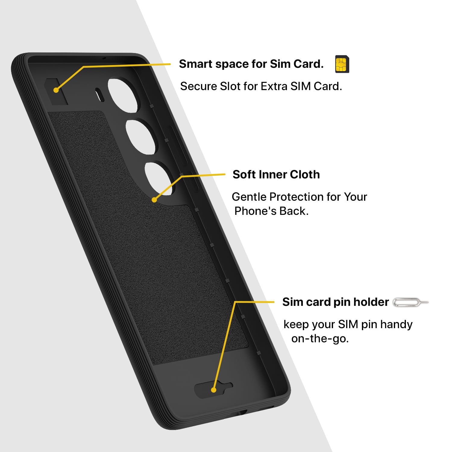 Pikkme Vivo Y300 5G Gencase Back Cover (Black)