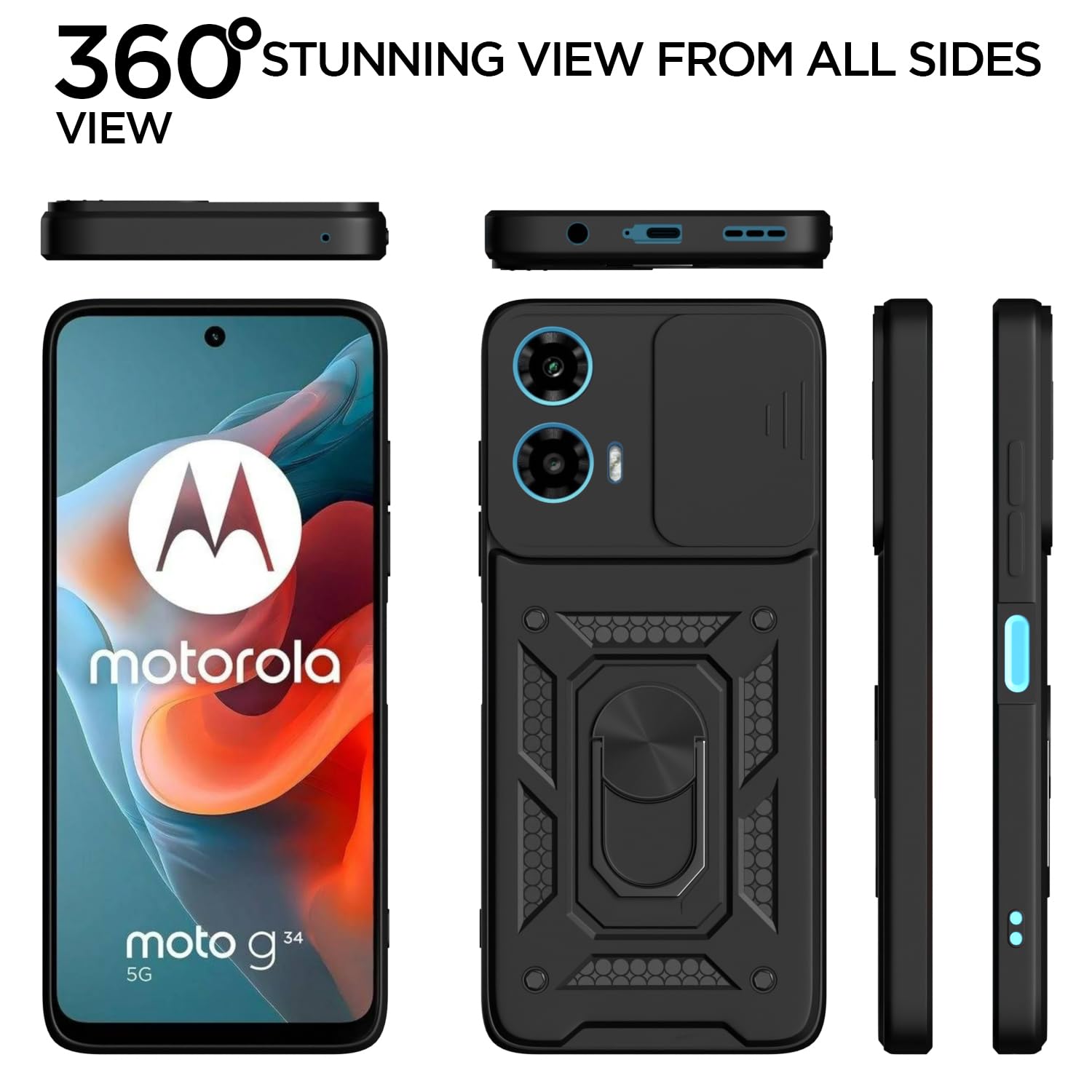 Pikkme black D10 Camera Shield mobile cover for Moto G34/G45 5G/360 – photo 5