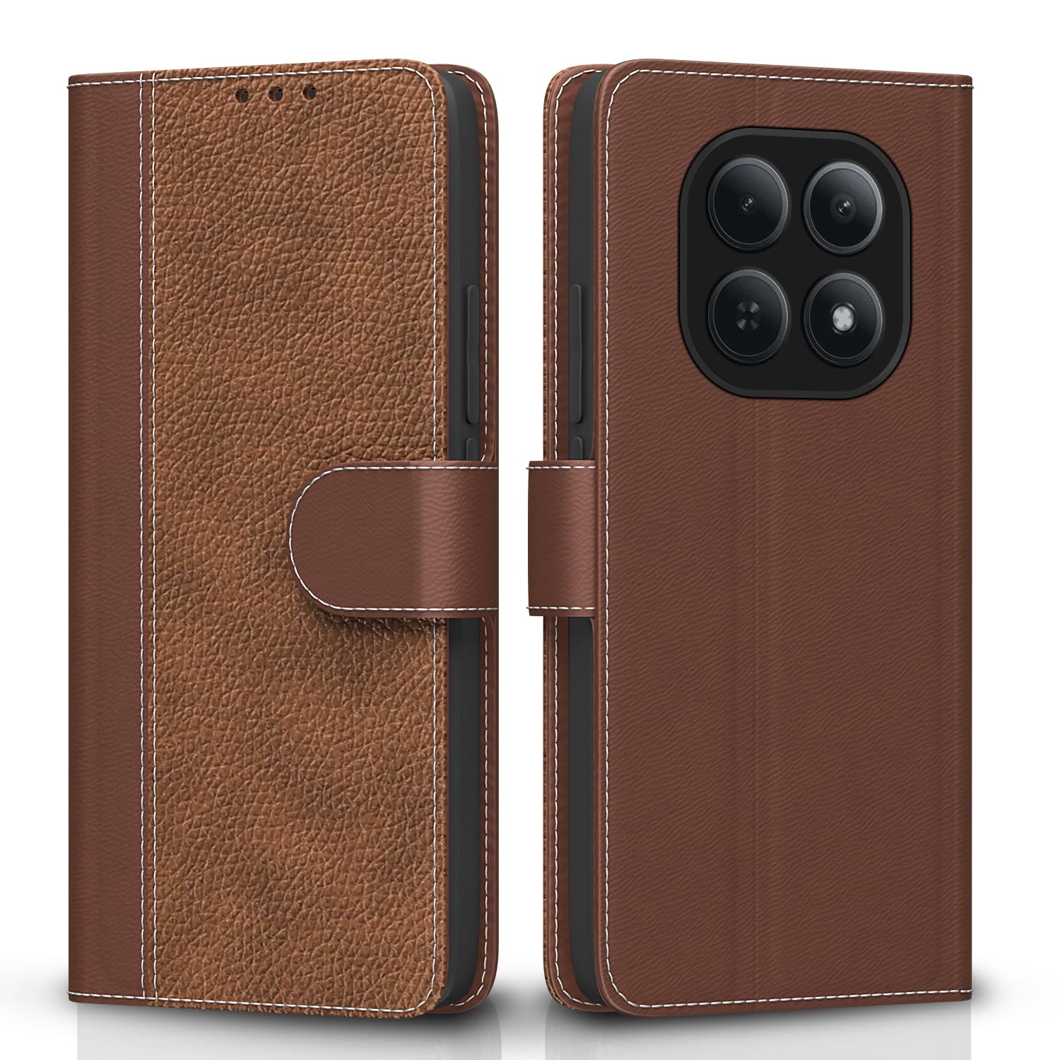 Redmi Note 15 5G wallet flip cover in tan by Pikkme