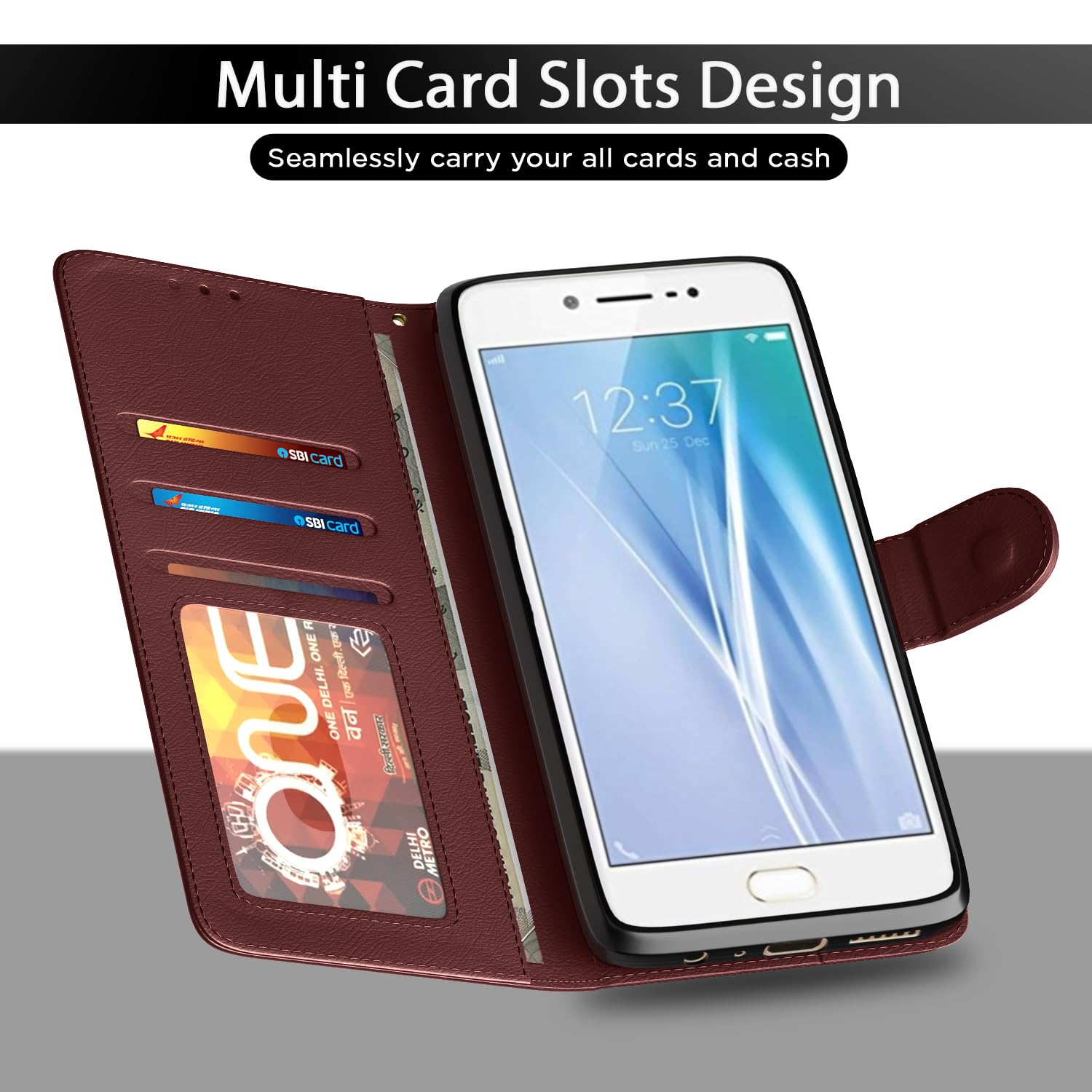 Pikkme brown flip cover for Vivo V5/V5S/Y66/Y67 – photo 5