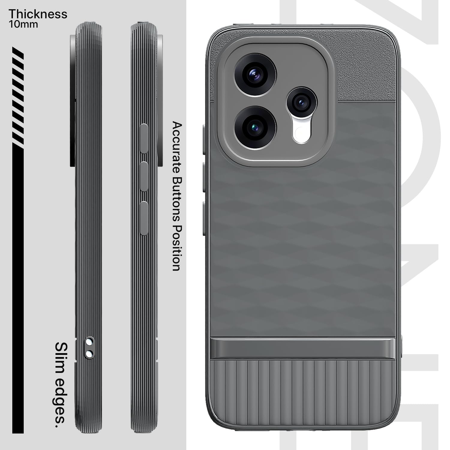 Oppo Reno 15 5G mobile back cover in grey by Pikkme – photo 3