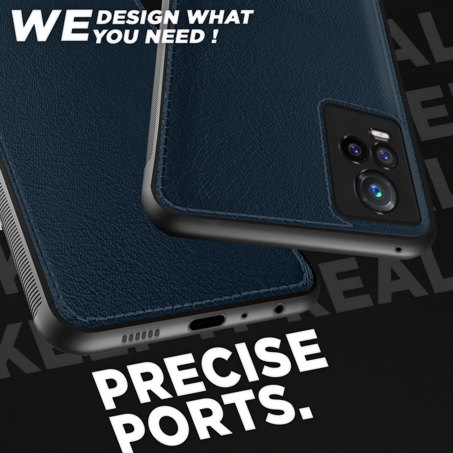 Pikkme Vivo V20 Leatherback Back Case | Blue