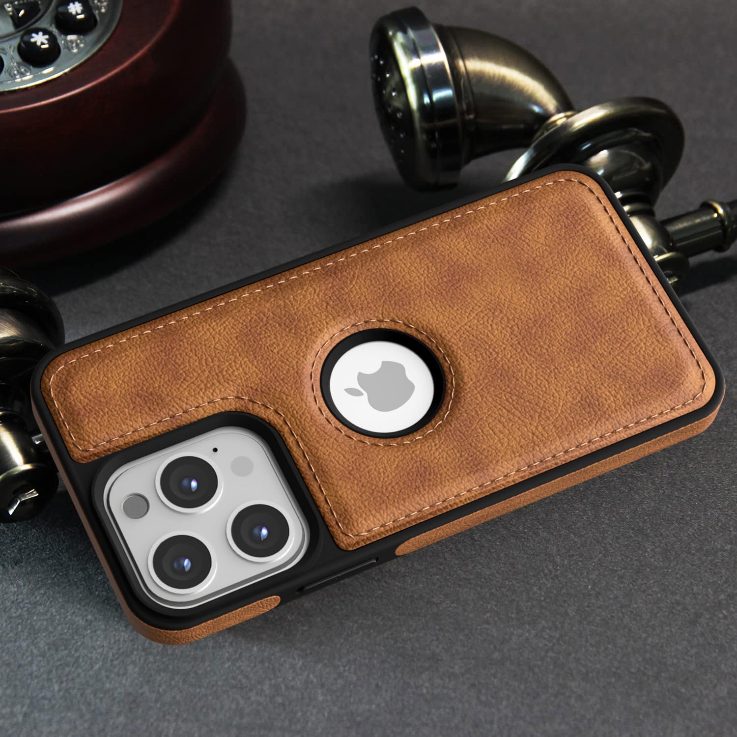 Pikkme iPhone 13 Pro Flexible Pu Leather Back Case (Brown)