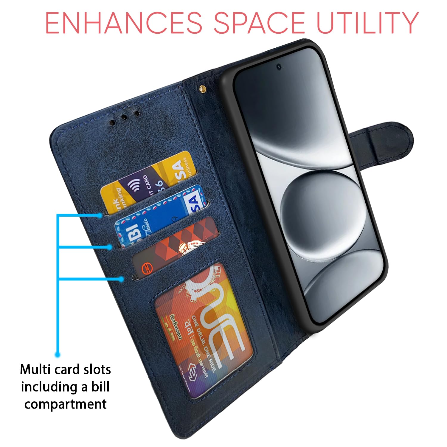 Pikkme navy & light blue flip cover for Redmi Note 15 Pro 5G – photo 5