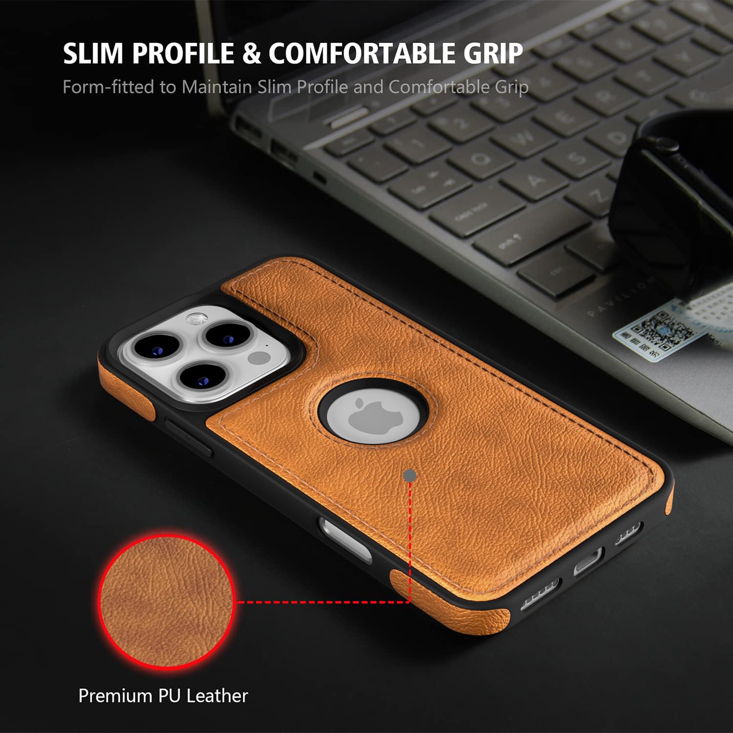 Pikkme iPhone 16 Pro Max Flexible Pu Leather Back Case | Brown