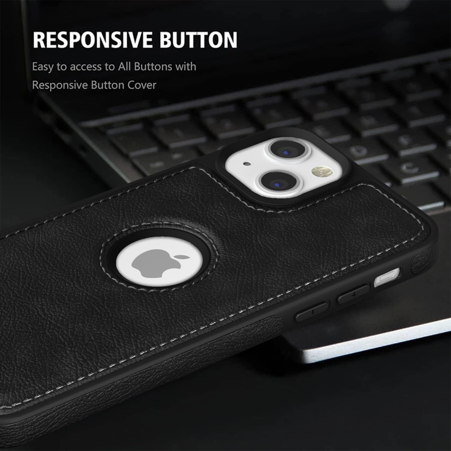 Pikkme iPhone 14 Flexible Pu Leather Back Case | Black