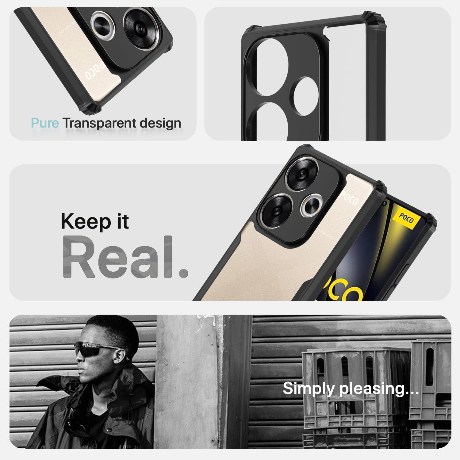 Black Clear back cover for Poco F6 5G – Pikkme – photo 4