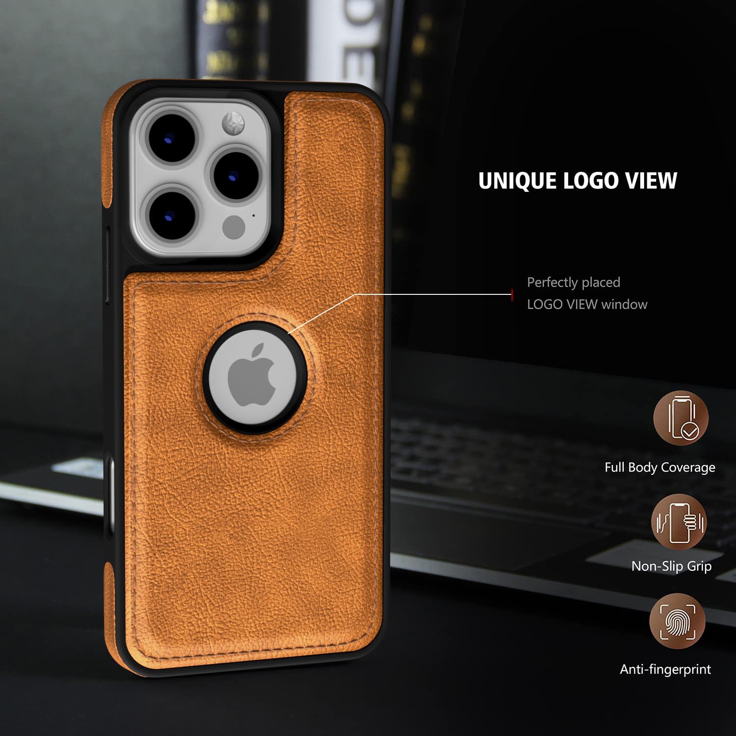 Pikkme iPhone 16 Pro Max Flexible Pu Leather Back Case | Brown