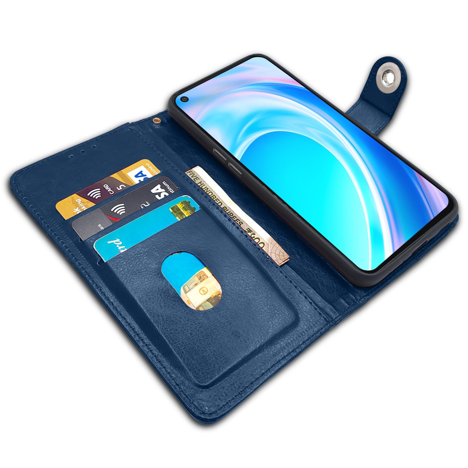 Pikkme OnePlus Nord Ce 2 Lite 5G Button Flip Cover (Blue)