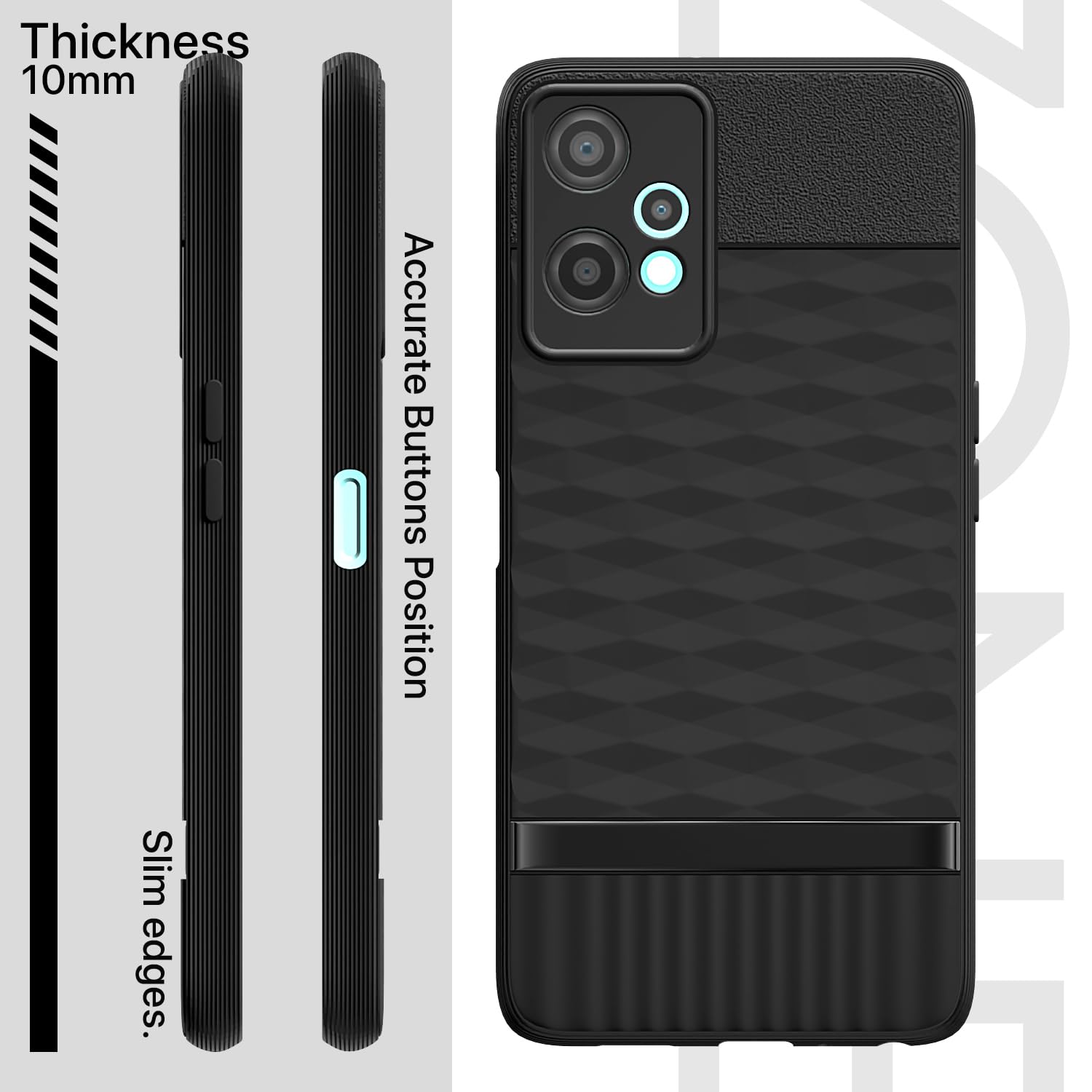 Pikkme OnePlus Nord CE 2 Lite 5G Gencase Back Cover (Black)