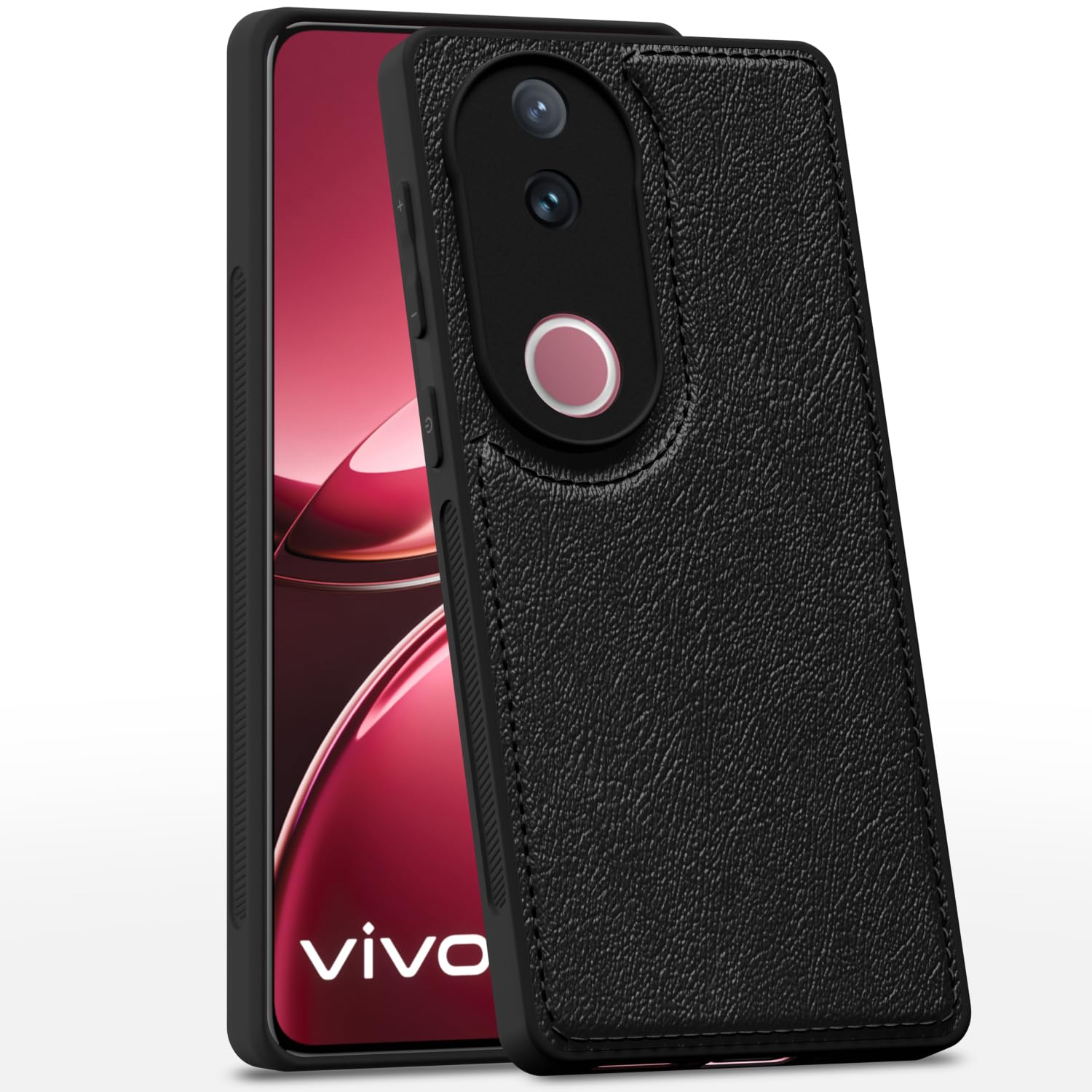 Pikkme Vivo V50 5G / V50e 5G Leather Back Case | Black