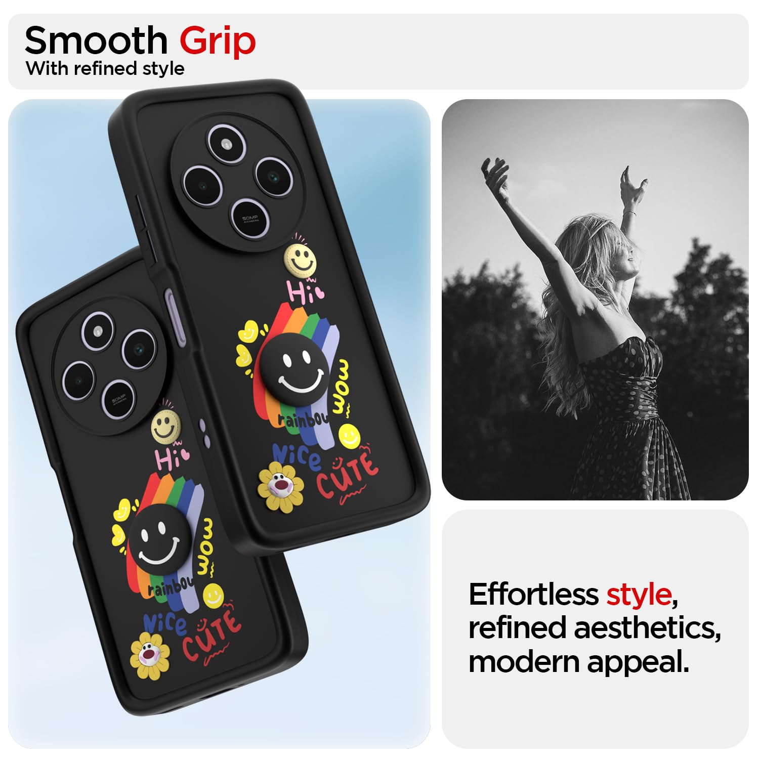 Pikkme black Soft Silicone mobile cover for Redmi A4/14C/Poco C75 5G – photo 2