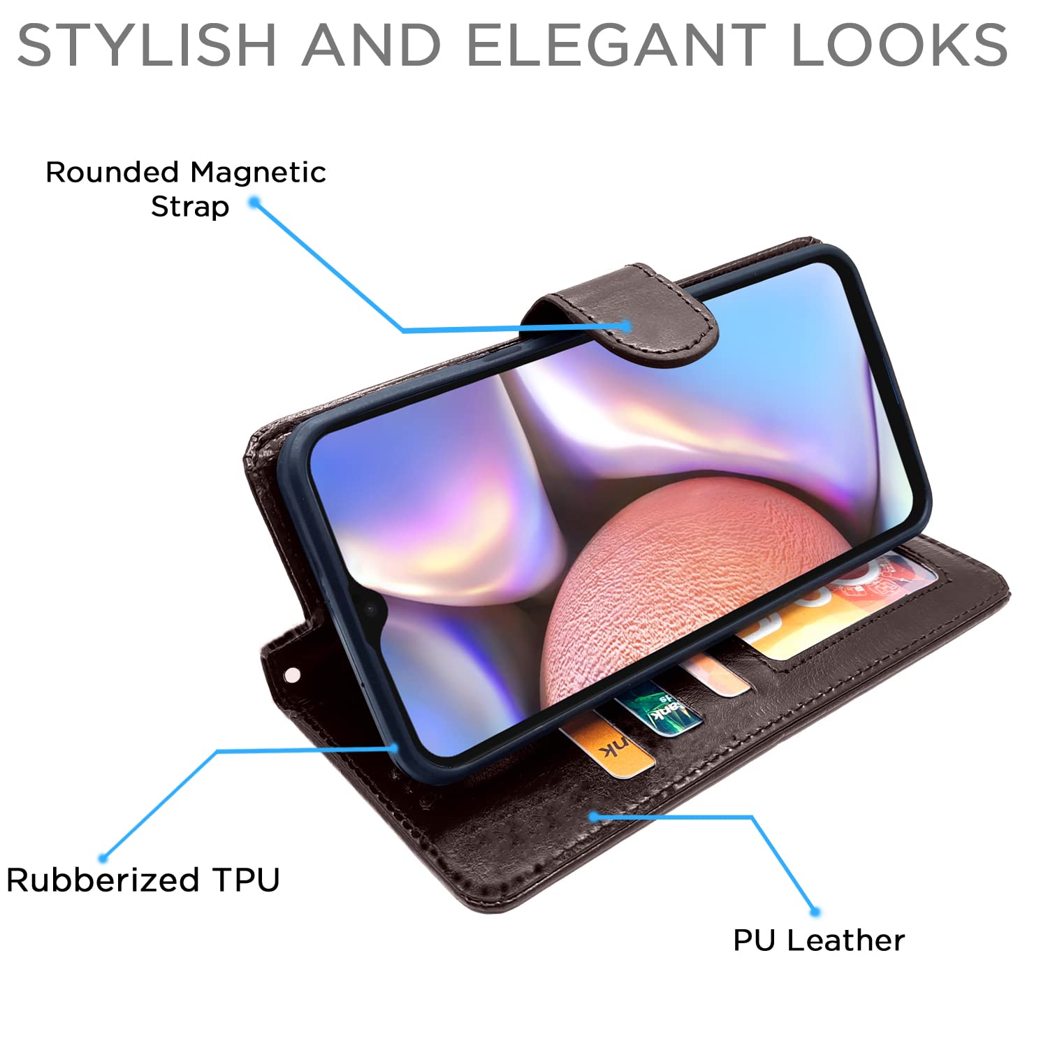 Pikkme Samsung Galaxy A10s Vintage Flip Cover (Coffee)