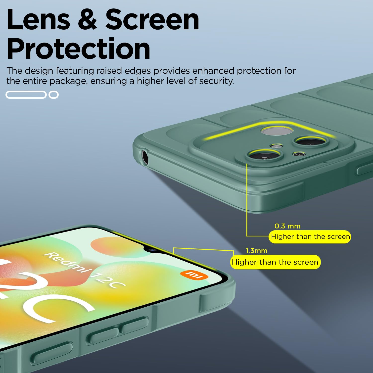Pikkme Redmi 12C/Poco C55 Liquid Silicone green mobile back cover – photo 3