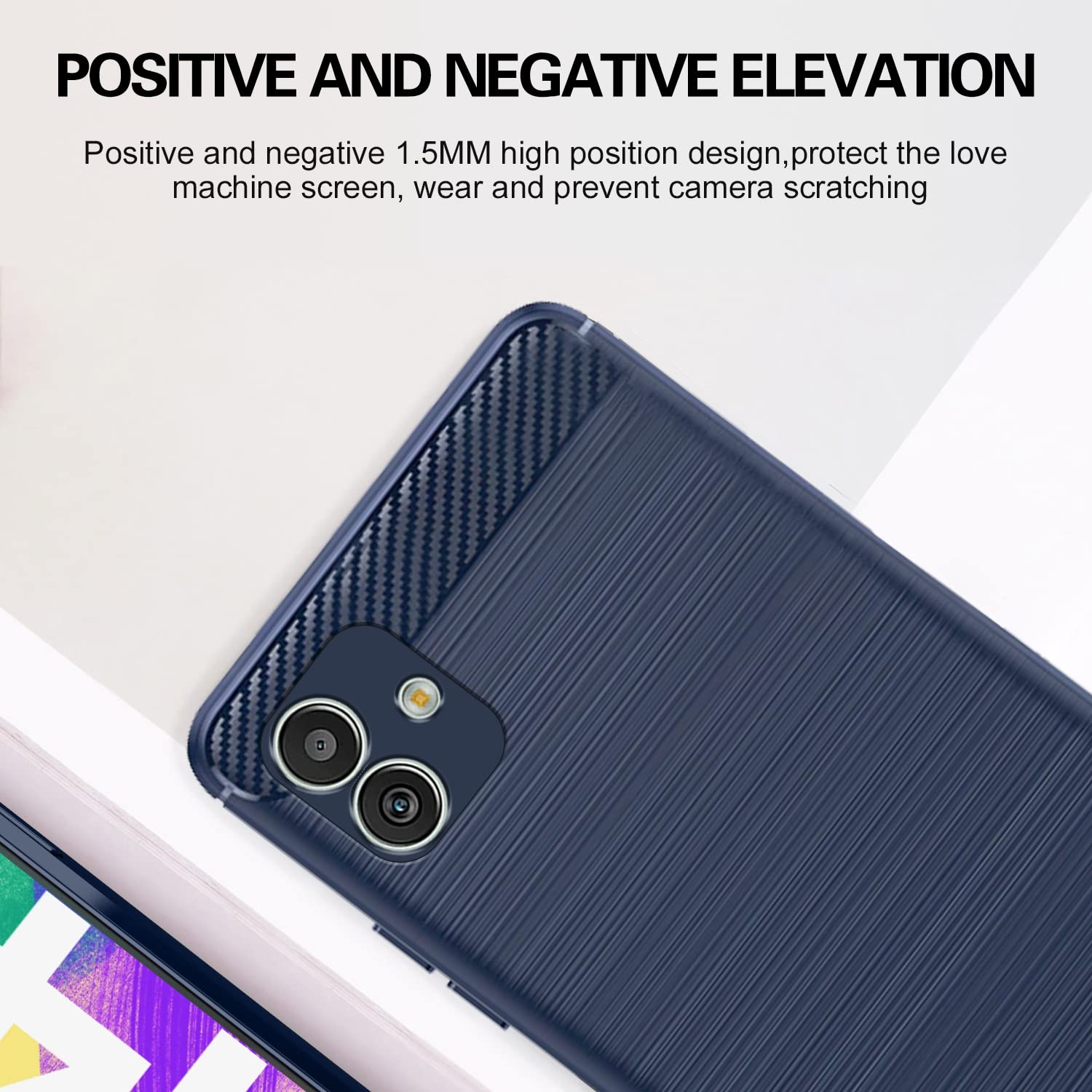 Pikkme Samsung Galaxy F14 5G Hybrid Carbon Fiber Back Cover | Blue