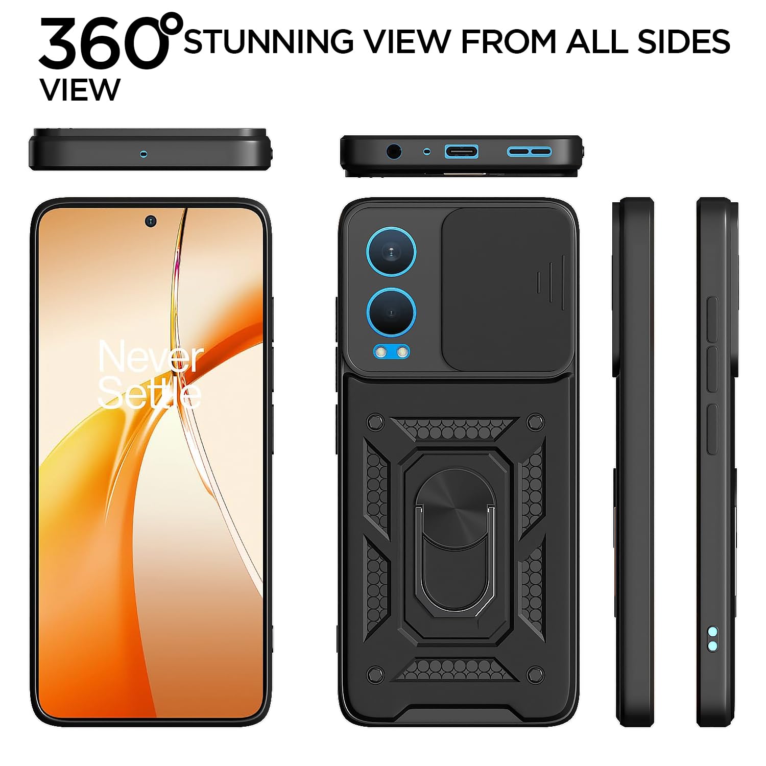 Pikkme OnePlus Nord CE 4 Lite 5G D10 Camera Shield black mobile cover – photo 5