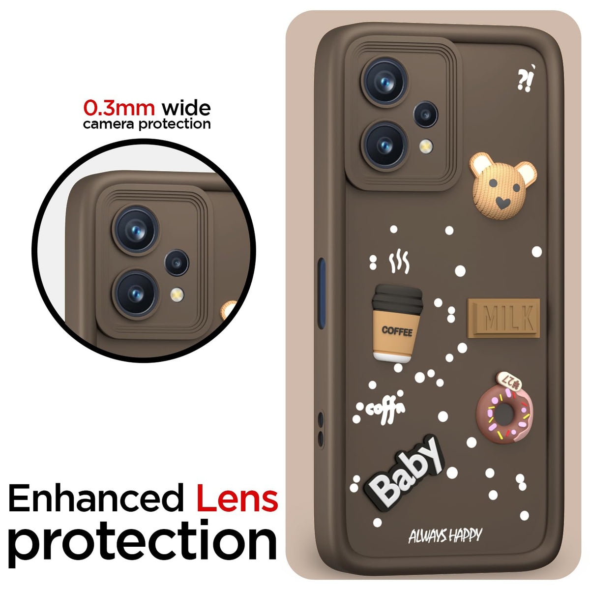 Pikkme Realme 9 Pro 5G Silicone brown phone cover – photo 5